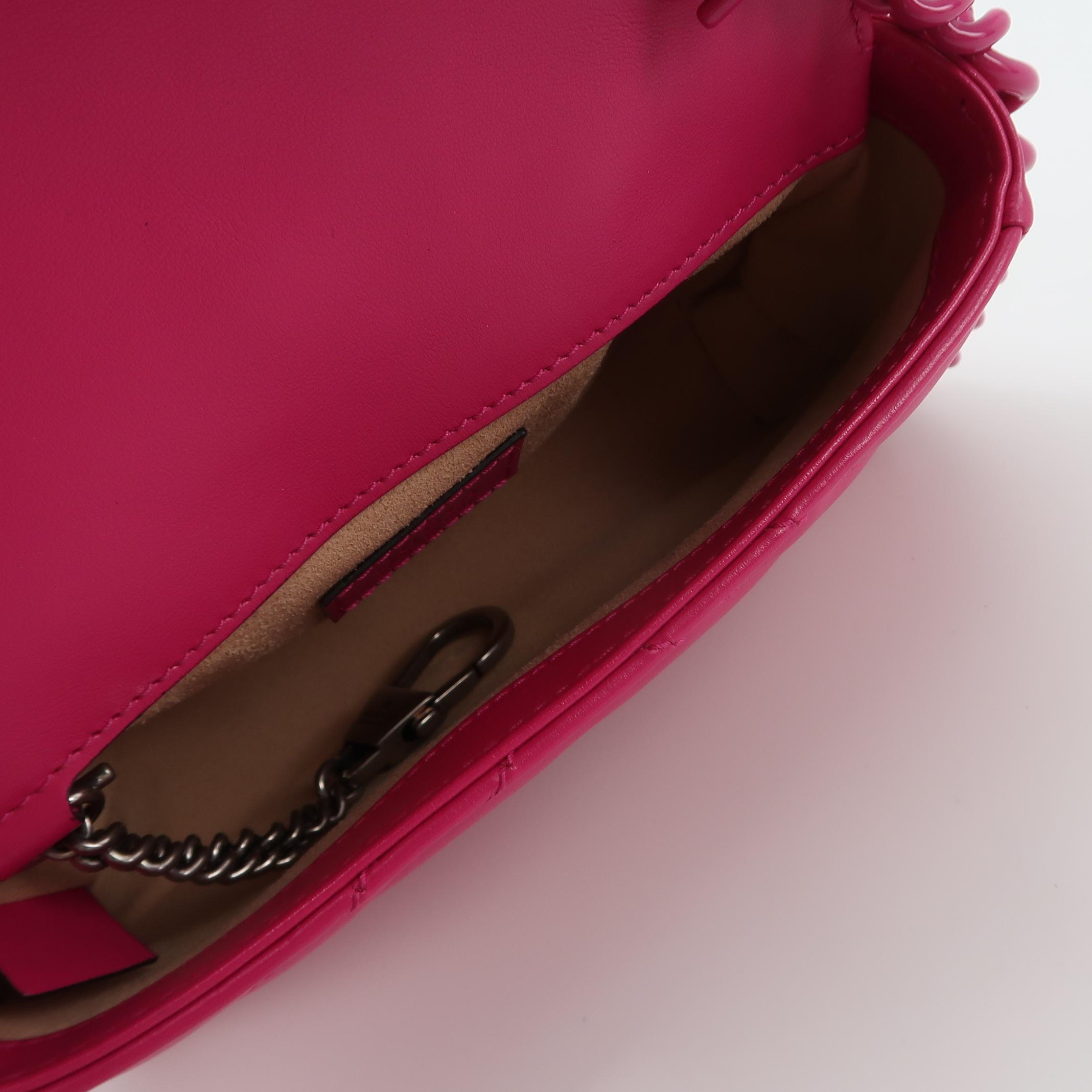 Gucci GG Marmont Flap Bag Matelasse Leather Super Rose Pink  Mini — photo 7 of 16