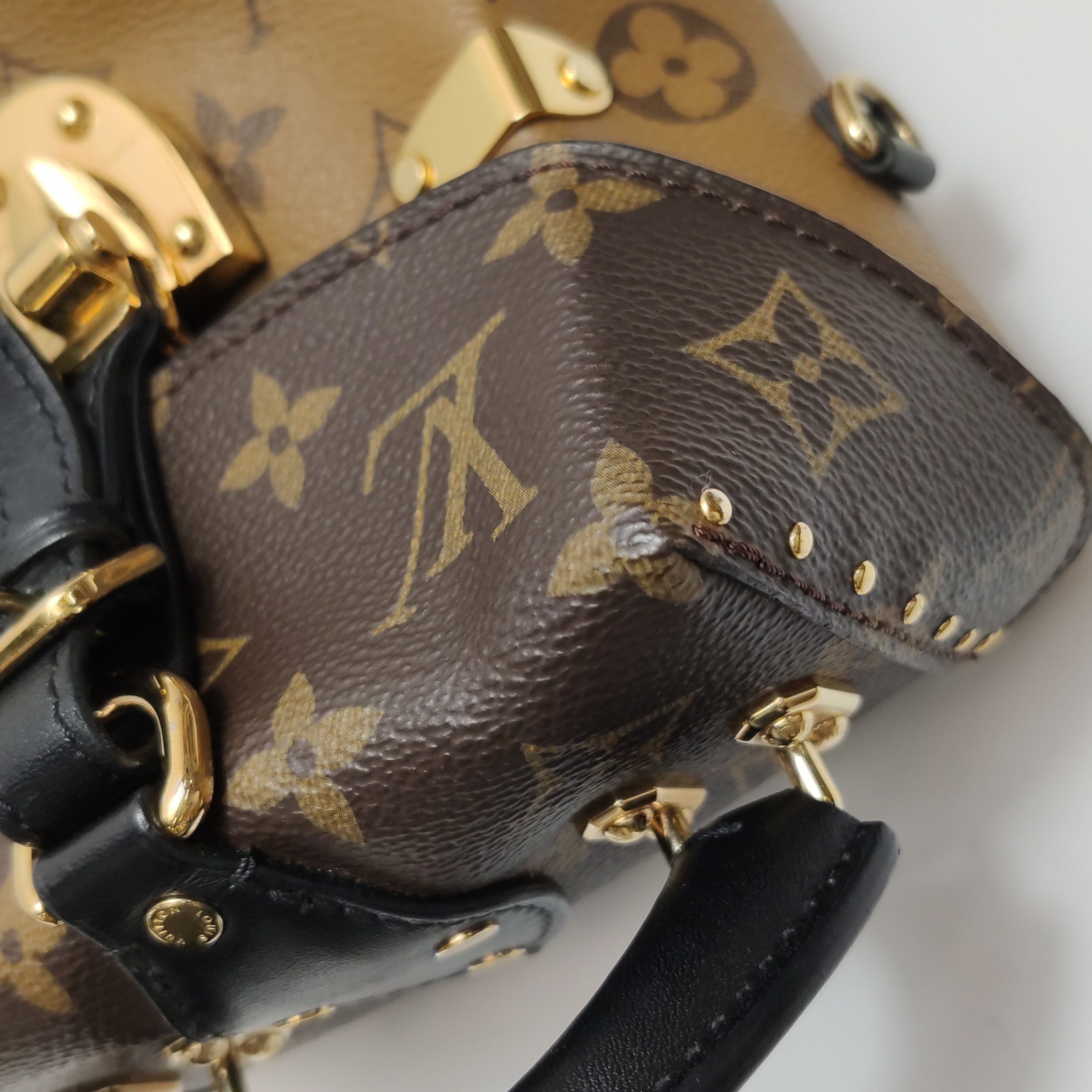 Louis Vuitton(LV) Camera Box Handbag Studded Reverse Monogram Canvas — photo 12 of 16