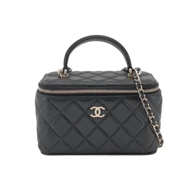 Chanel Classic Top Handle Vanity Case with Chain Quilted Lambskin Small — pre-owned, Vierlot
