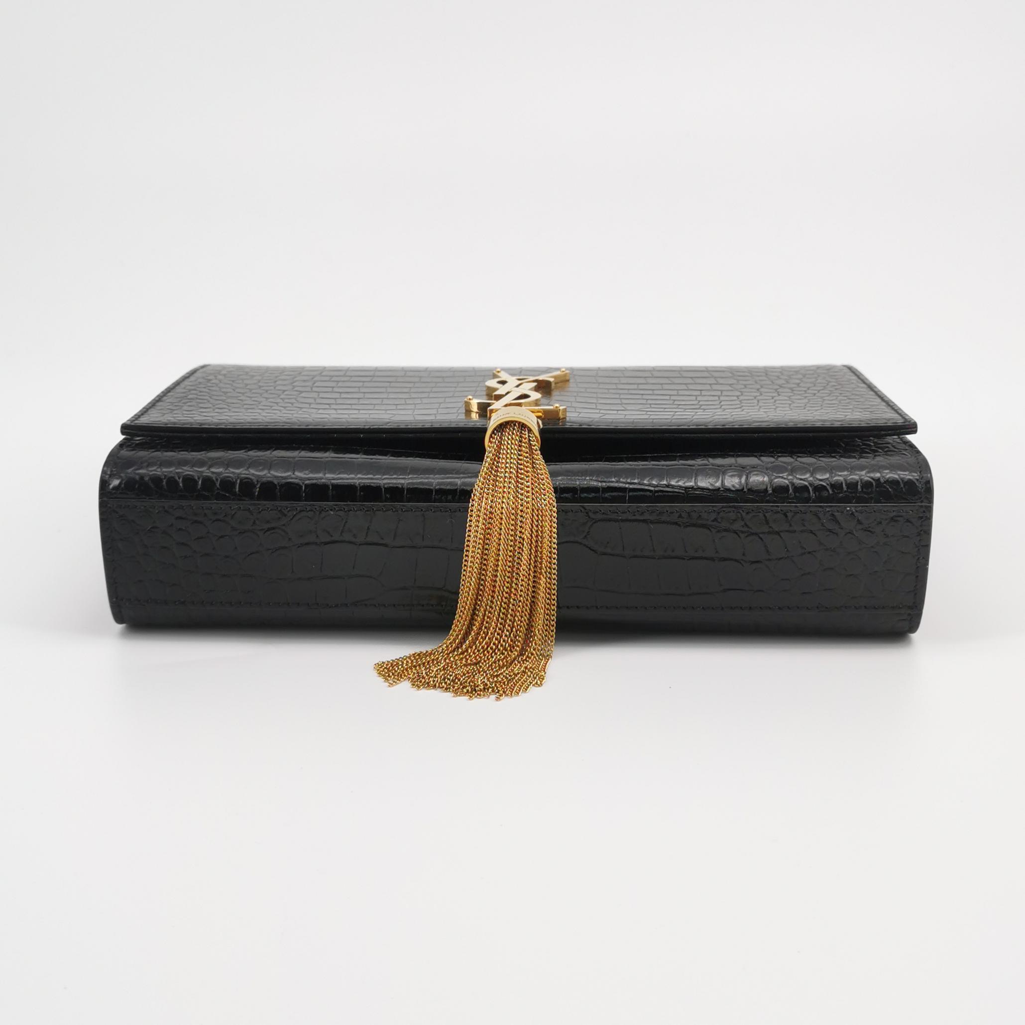 Saint Laurent Kate Tassel Crossbody Bag Crocodile Embossed Leather Medium — photo 6 of 18
