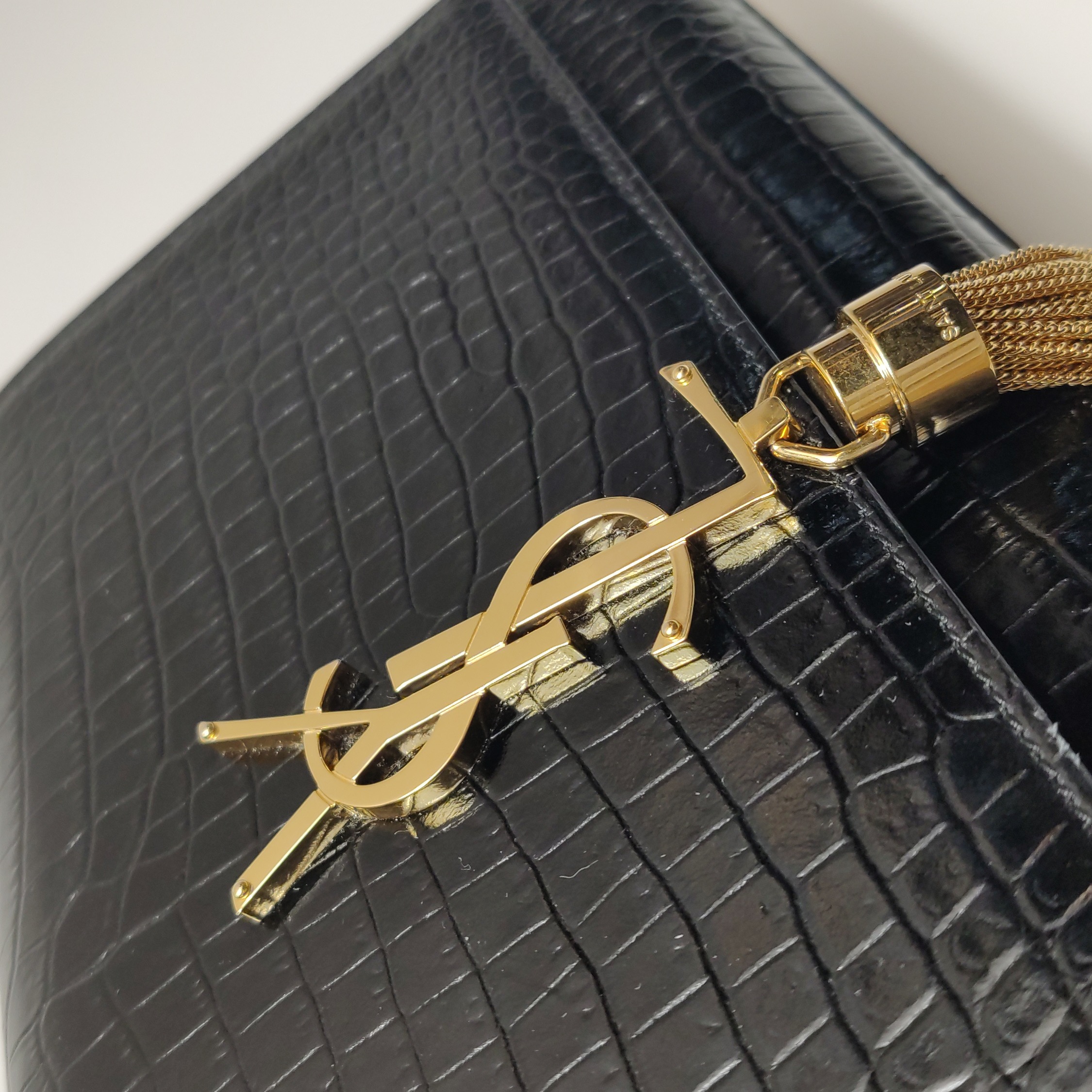 Saint Laurent Kate Tassel Crossbody Bag Crocodile Embossed Leather Medium — photo 9 of 18