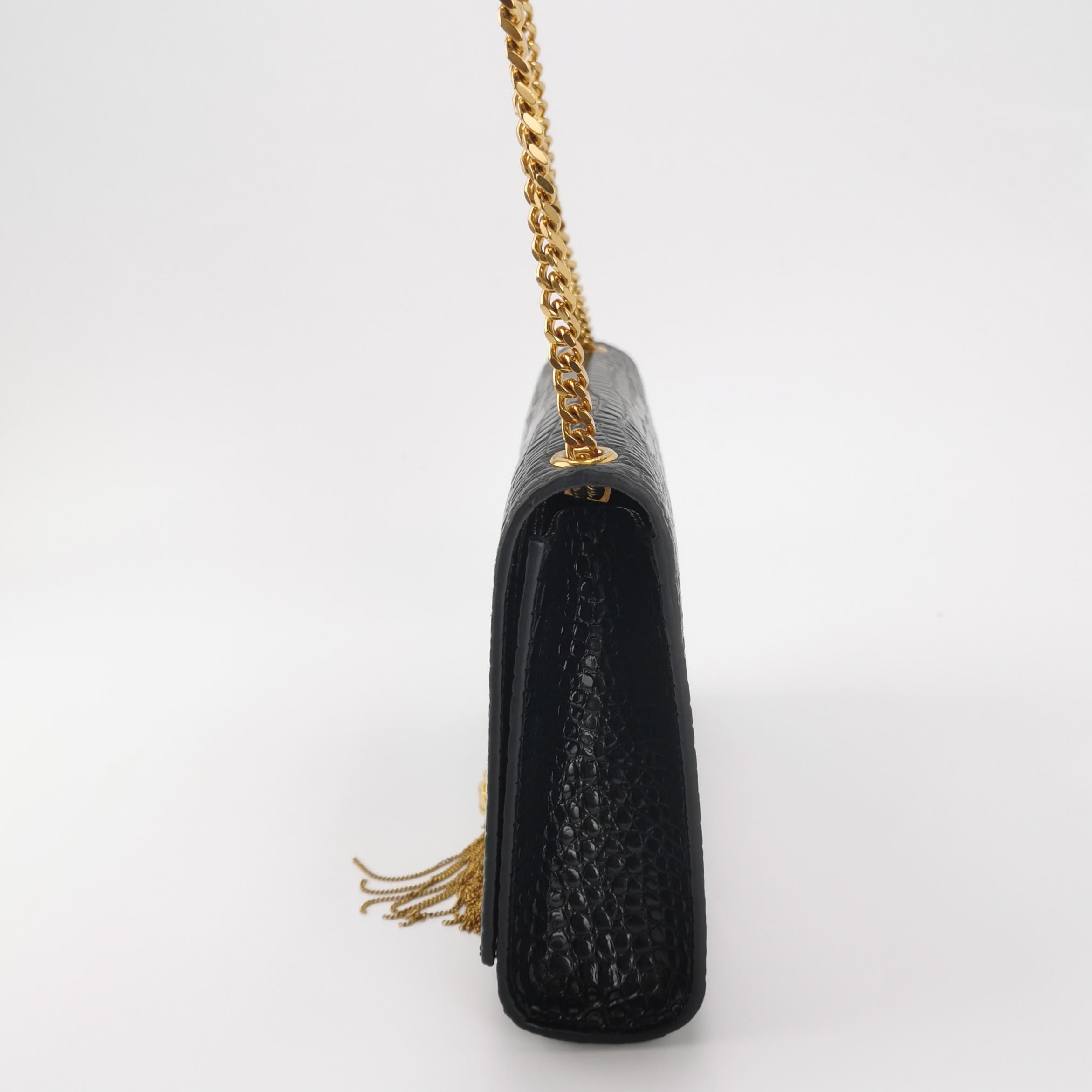 Saint Laurent Kate Tassel Crossbody Bag Crocodile Embossed Leather Medium — photo 4 of 18