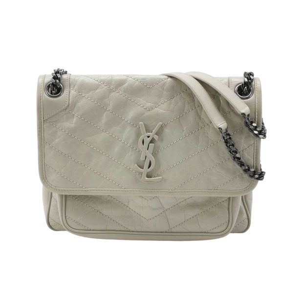 Saint Laurent Niki Chain Flap Bag Matelasse Chevron Leather Medium — pre-owned, Vierlot