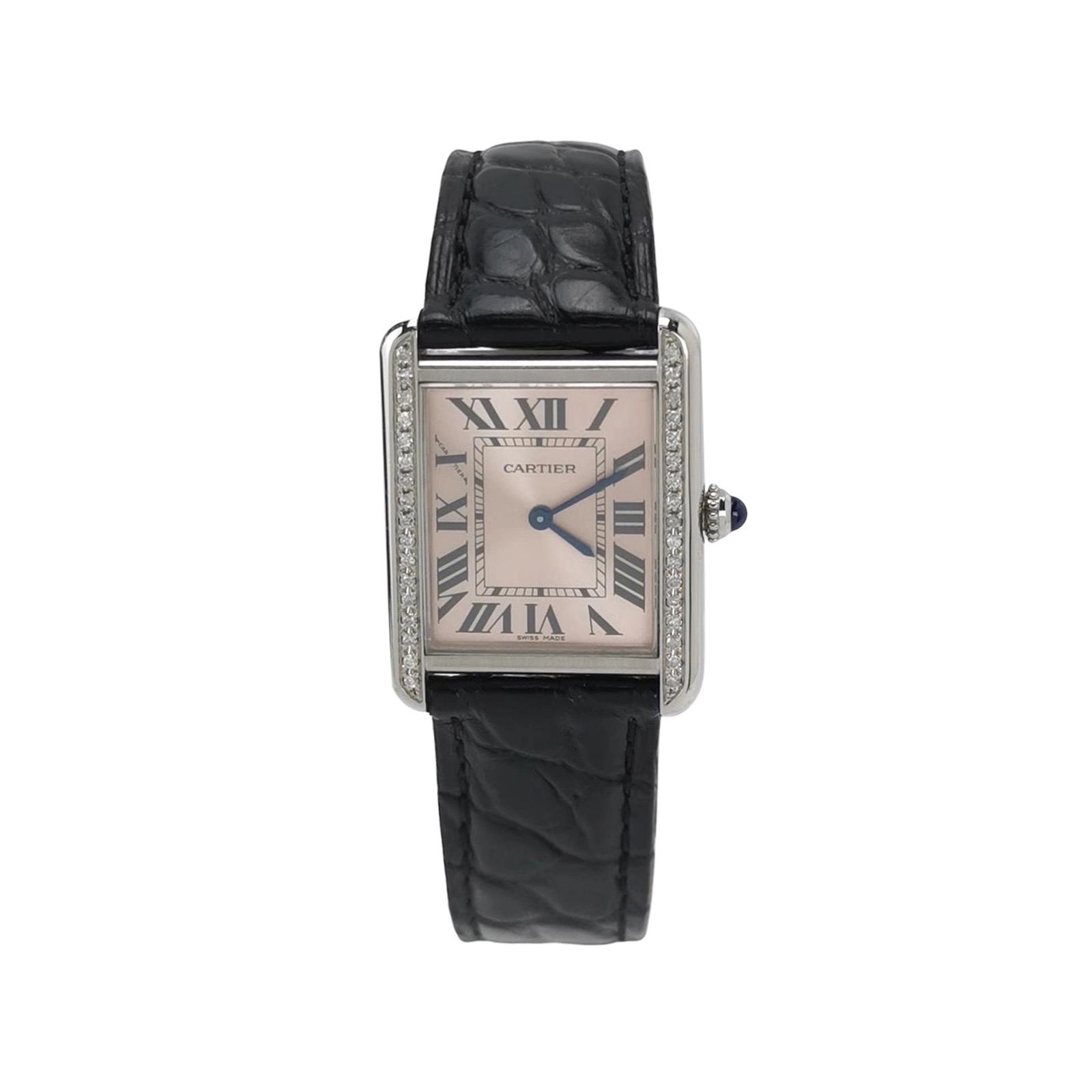 Cartier Must de Cartier Tank Quartz Watch Stainless Steel and Satin with Diamond Bezel 24 — photo 1 of 10