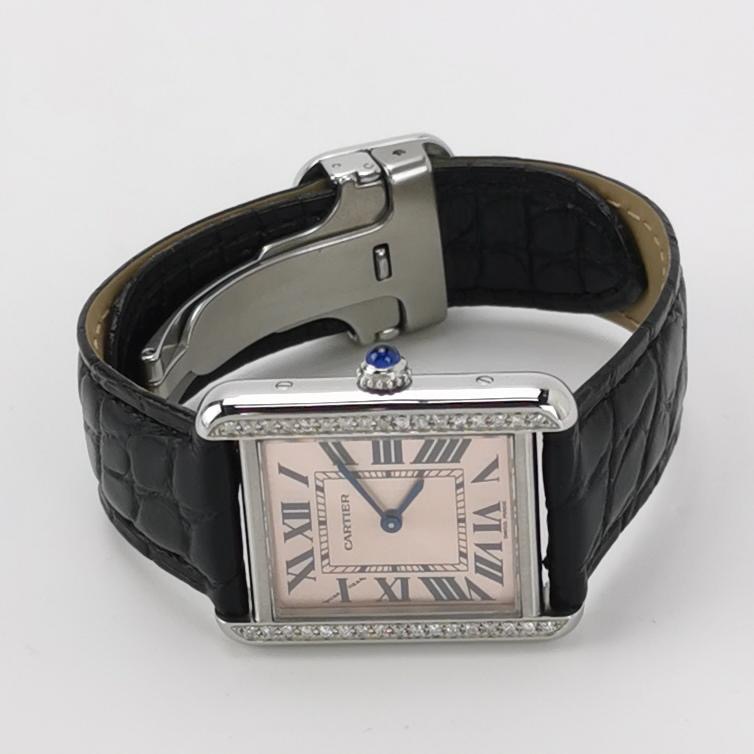 Cartier Must de Cartier Tank Quartz Watch Stainless Steel and Satin with Diamond Bezel 24 — photo 2 of 10