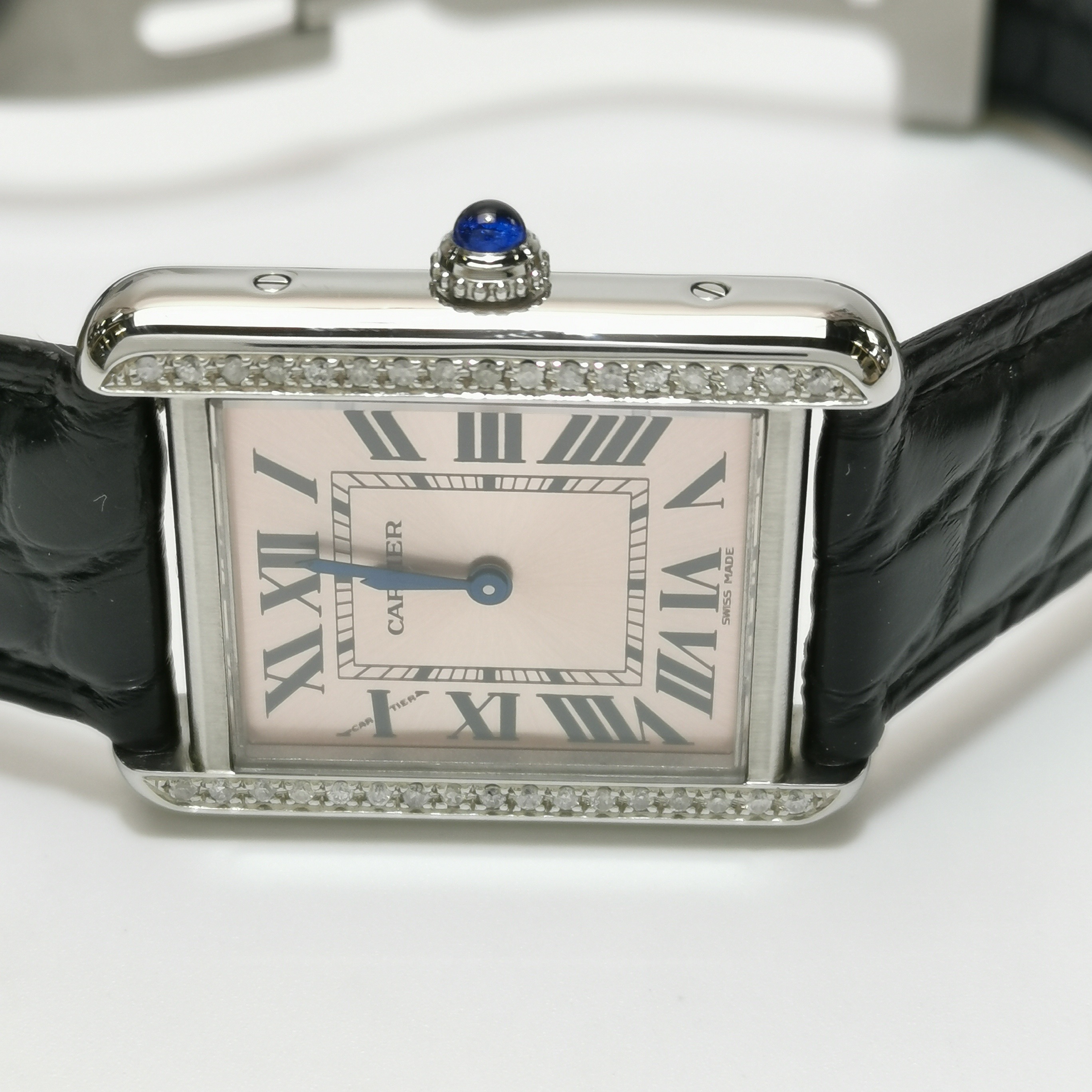 Cartier Must de Cartier Tank Quartz Watch Stainless Steel and Satin with Diamond Bezel 24 — photo 3 of 10