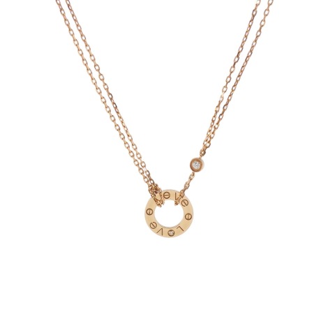 Cartier 2 Diamonds Love Bracelet 18K Rose Gold with Diamonds