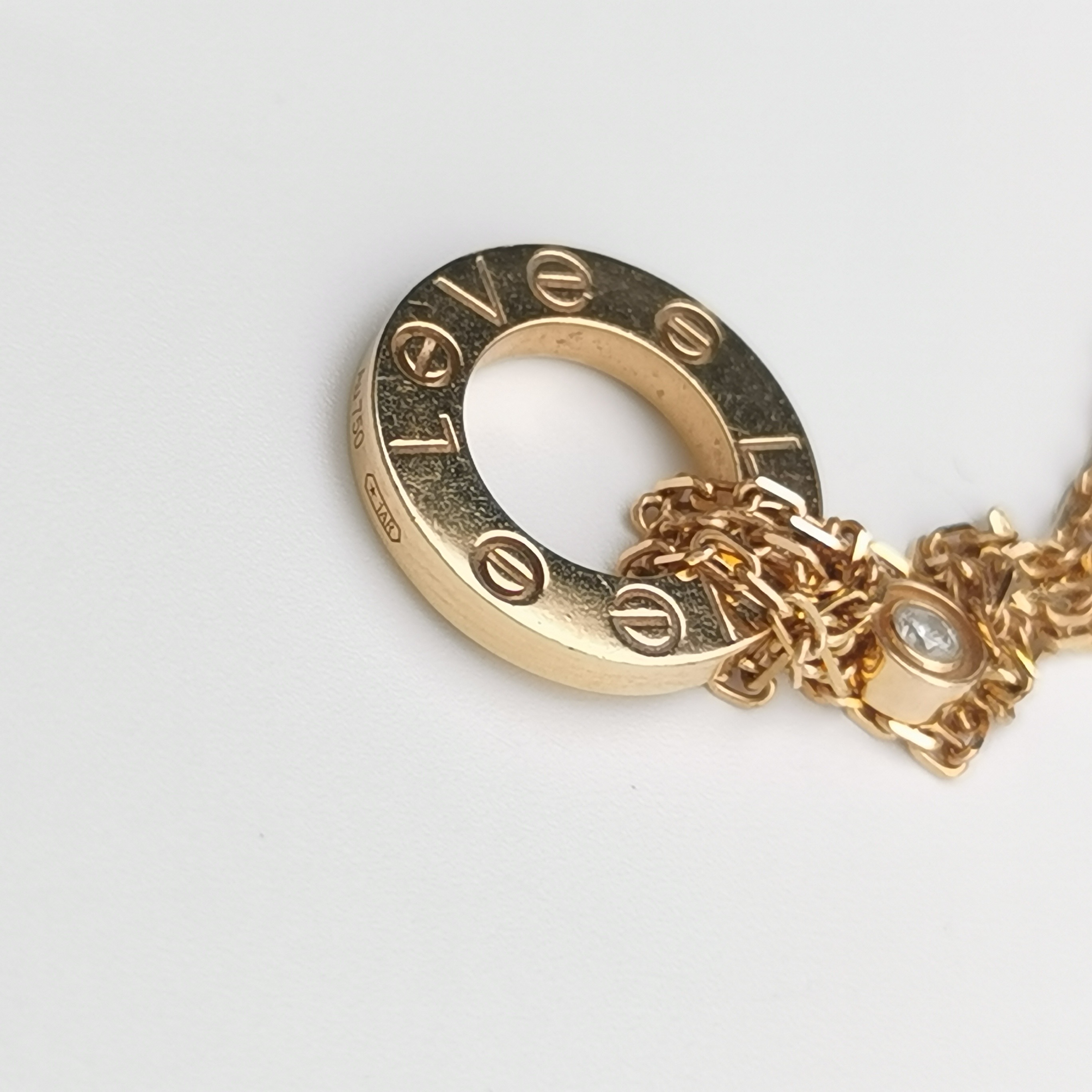 Cartier 2 Diamonds Love Pendant Necklace 18K Rose Gold and Diamonds — photo 6 of 7