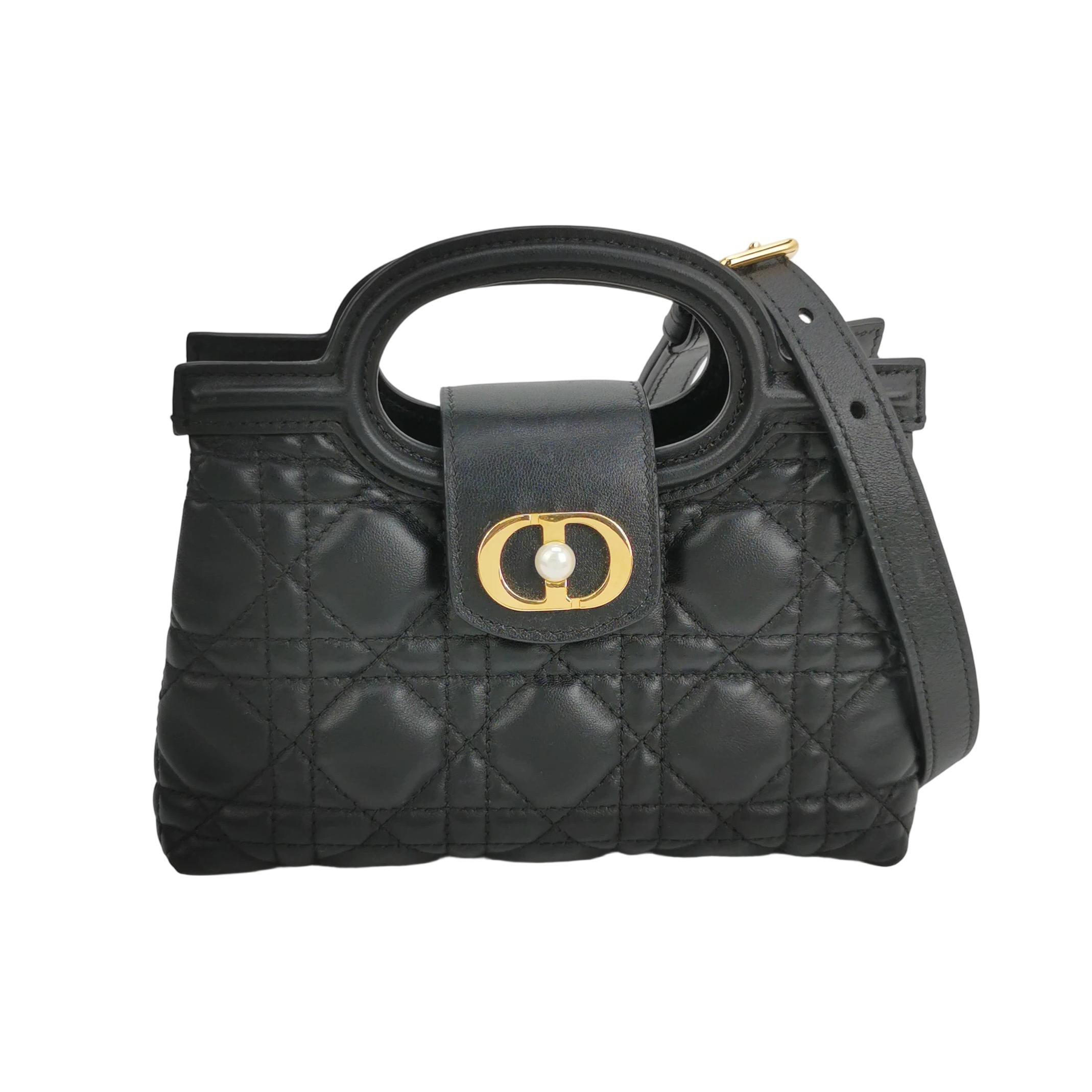 Christian Dior Jolie Top Handle Chain Bag Cannage Quilt Lambskin Mini — photo 1 of 15
