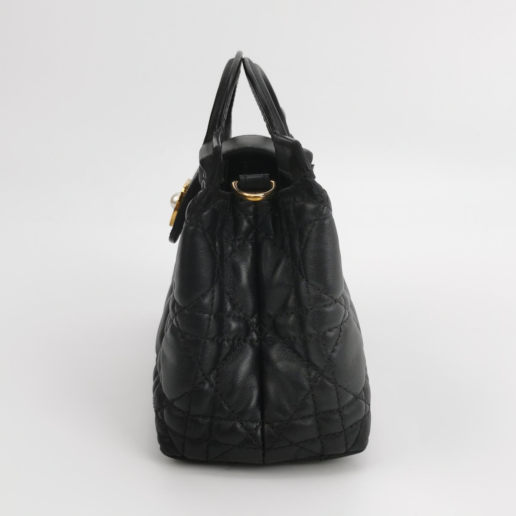 Christian Dior Jolie Top Handle Chain Bag Cannage Quilt Lambskin Mini — photo 3 of 15