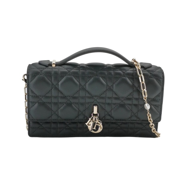 Christian Dior My Dior Top Handle Flap Bag Cannage Quilt Lambskin Mini — pre-owned, Vierlot