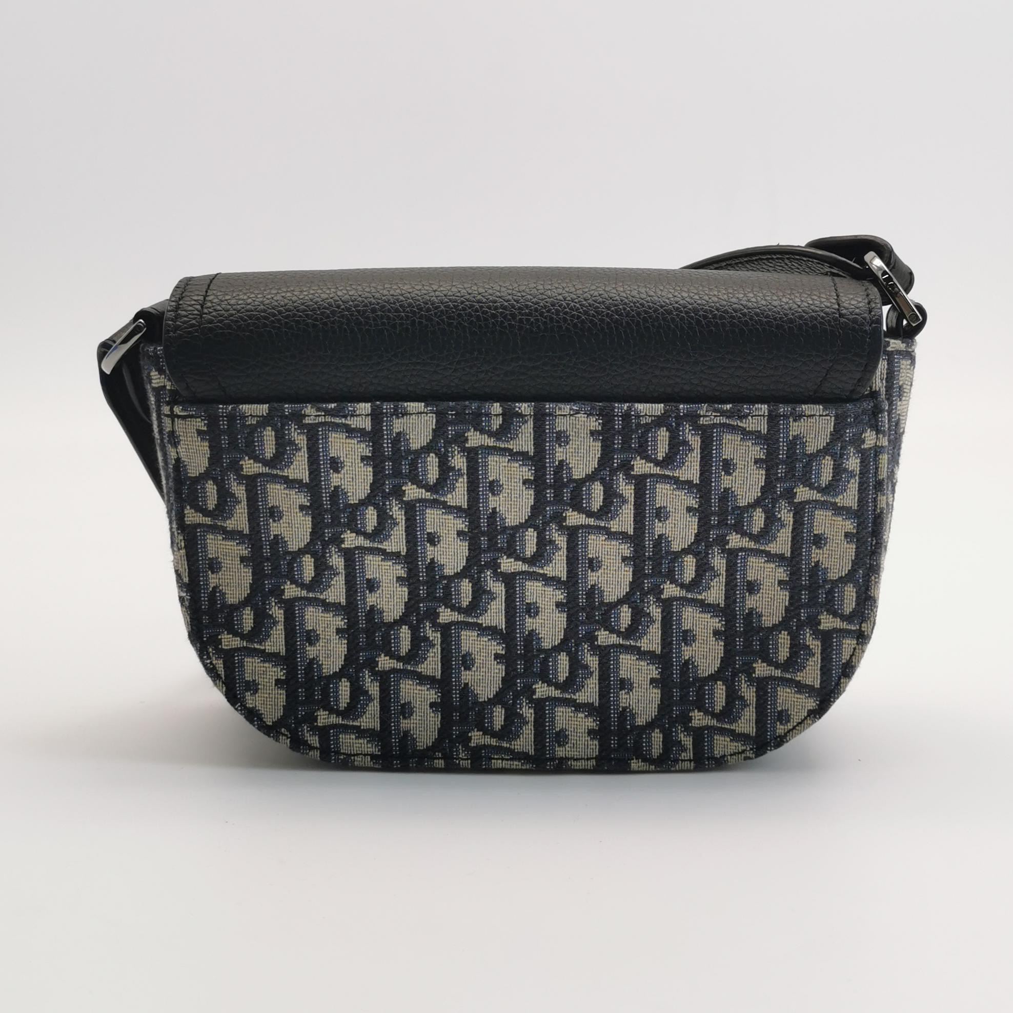 Christian Dior Saddle Buckle Flap Messenger Bag Oblique Canvas and Leather Mini — photo 5 of 13