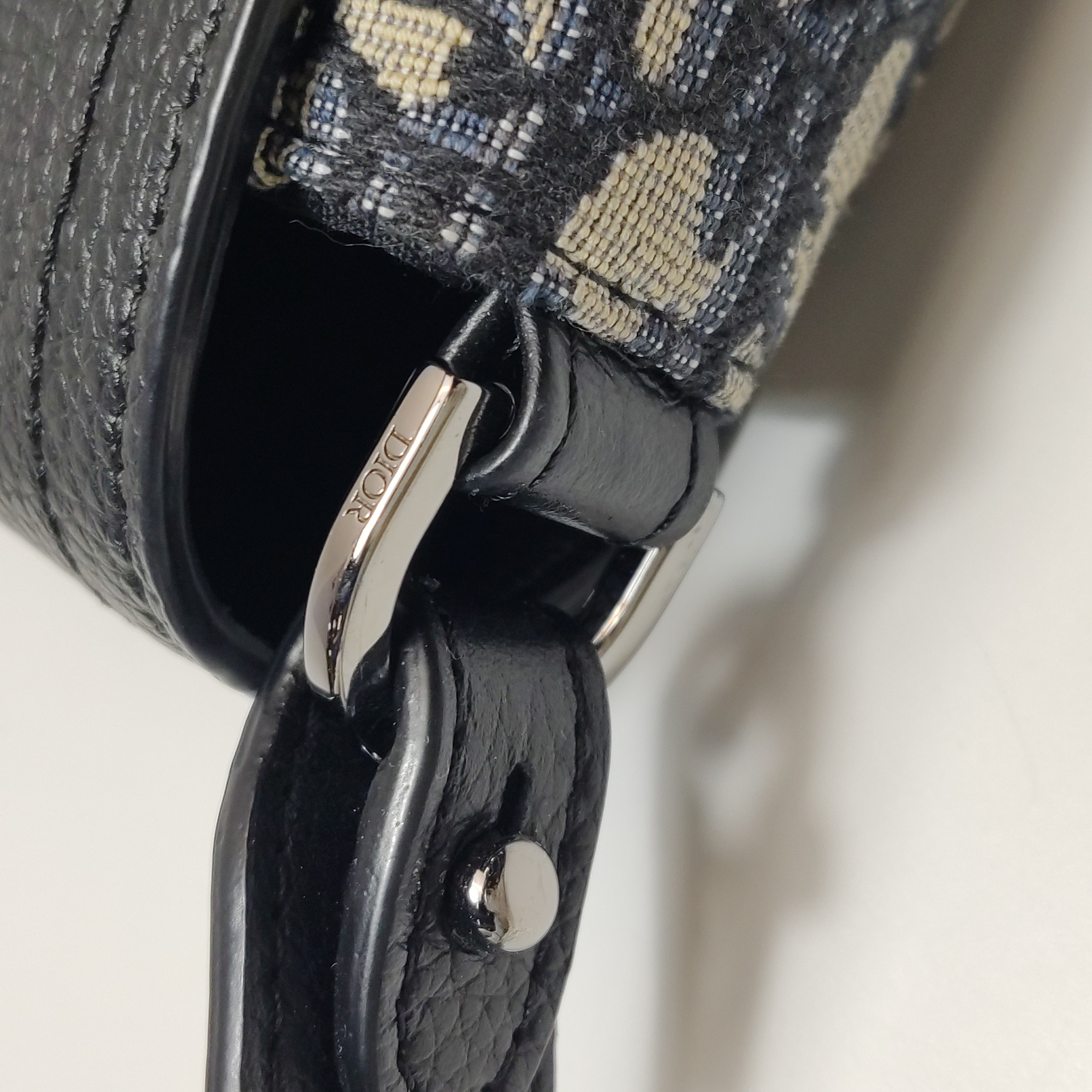 Christian Dior Saddle Buckle Flap Messenger Bag Oblique Canvas and Leather Mini — photo 9 of 13