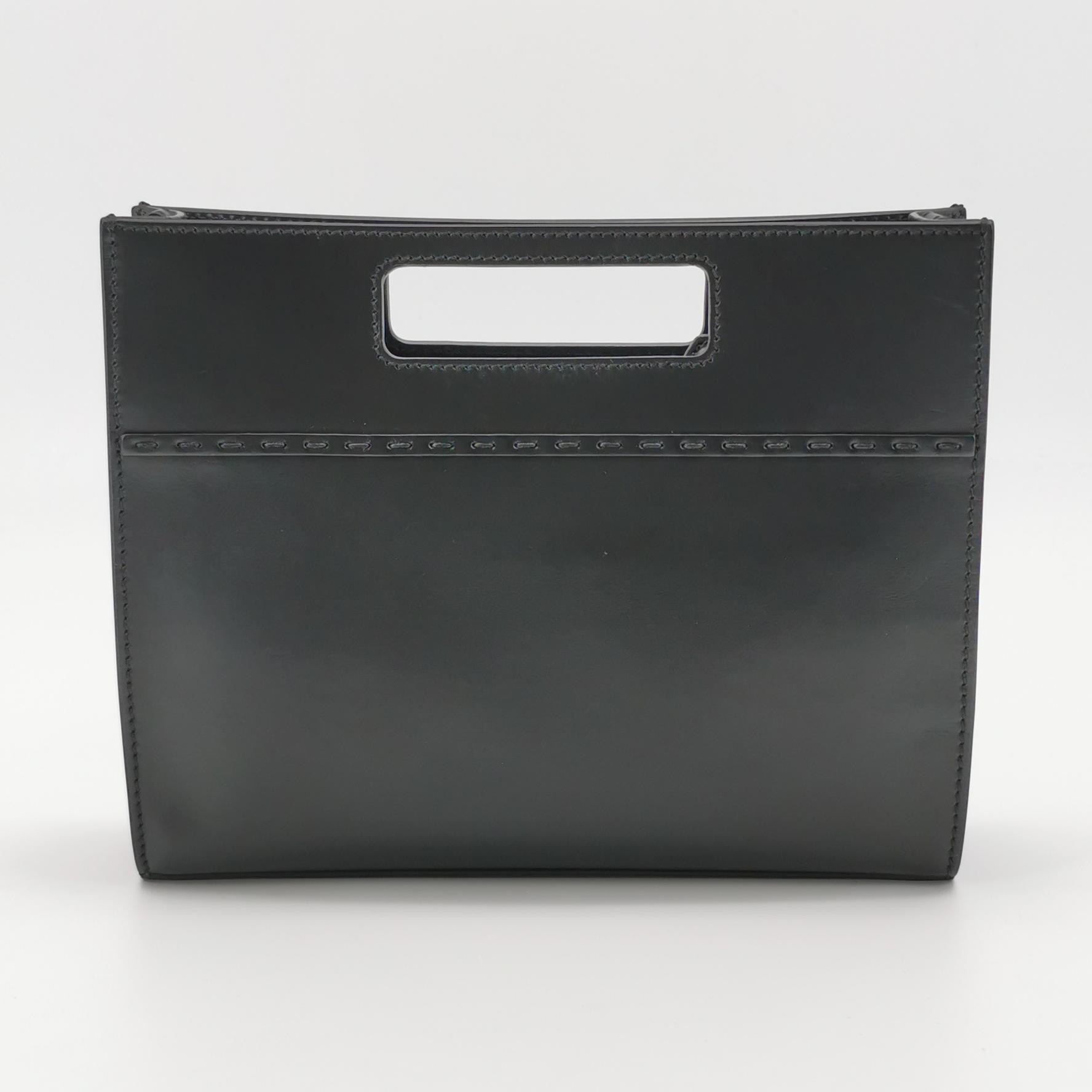 Fendi Logo Cut-Out Handle Shopper Tote Embossed Leather Mini — photo 5 of 25