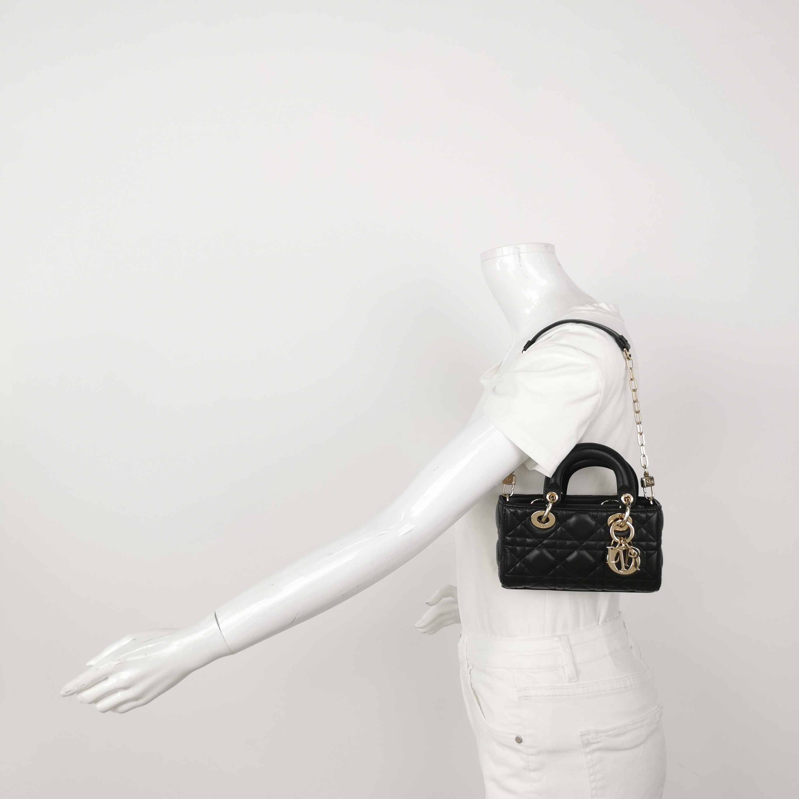 Christian Dior Lady D-Joy Bag Cannage Quilt Lambskin Micro — alternate view