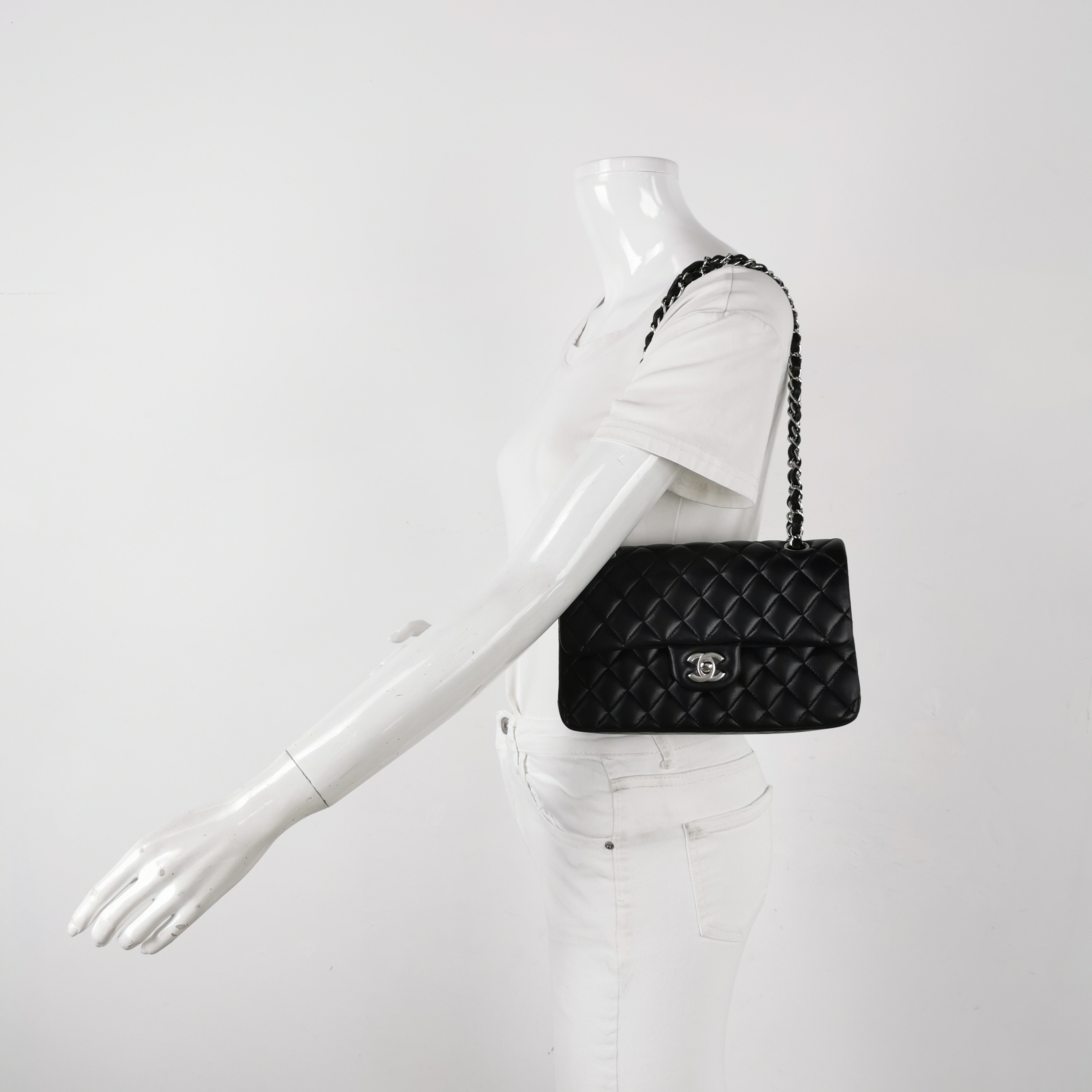 Chanel Classic Double Flap Bag Quilted Caviar Small — alternate view