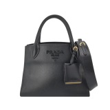 Prada Monochrome Tote Saffiano with City Calf Small — thumbnail 1