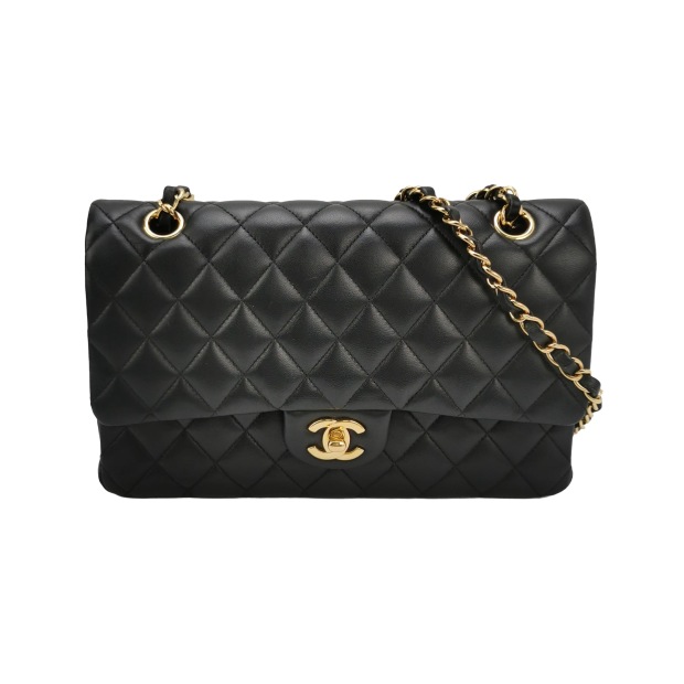 Chanel Classic Double Flap Bag Quilted Caviar Medium — pre-owned, Vierlot