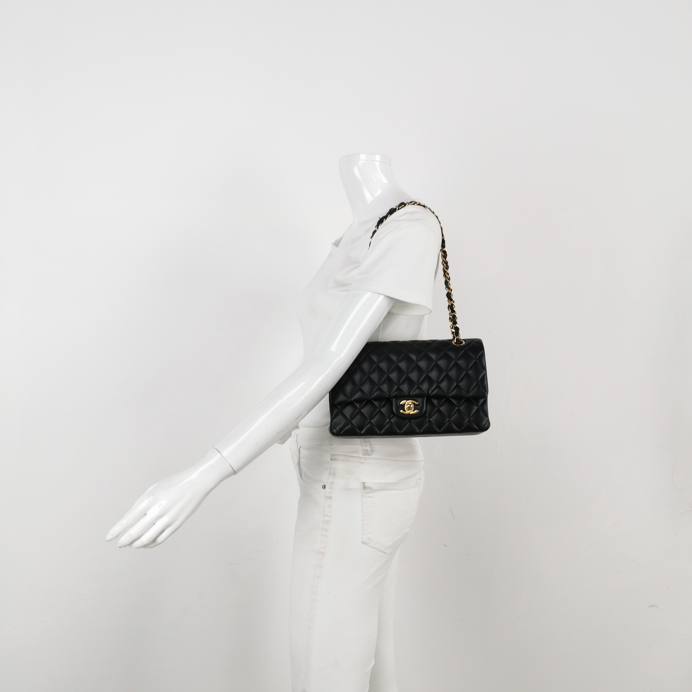 Chanel Classic Double Flap Bag Quilted Caviar Medium — alternate view