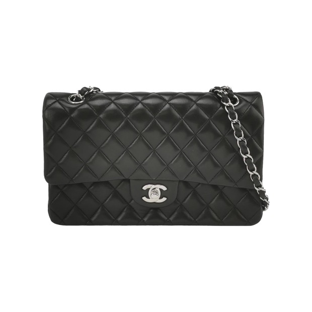 Chanel Classic Double Flap Bag Quilted Caviar Medium — pre-owned, Vierlot