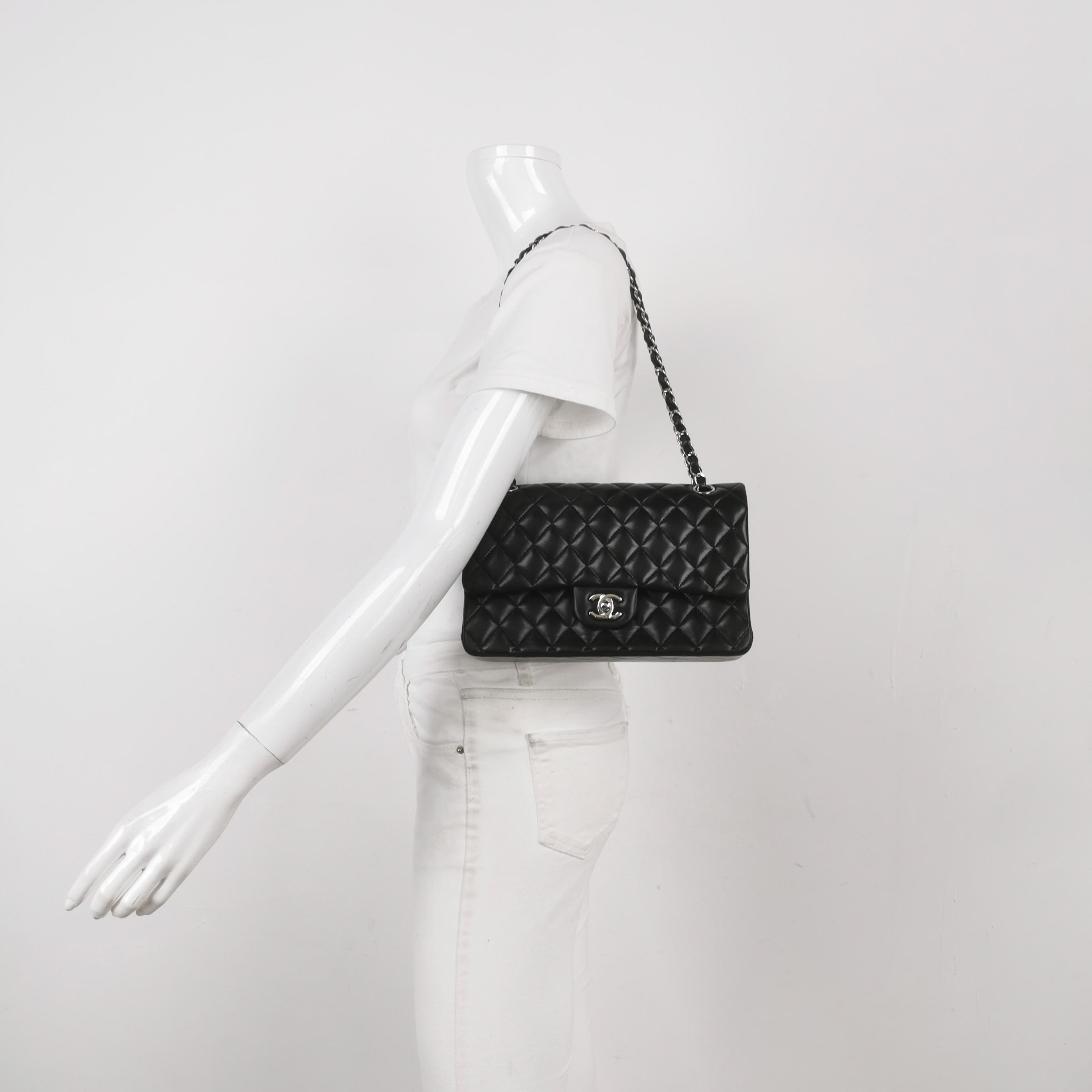 Chanel Classic Double Flap Bag Quilted Caviar Medium — alternate view
