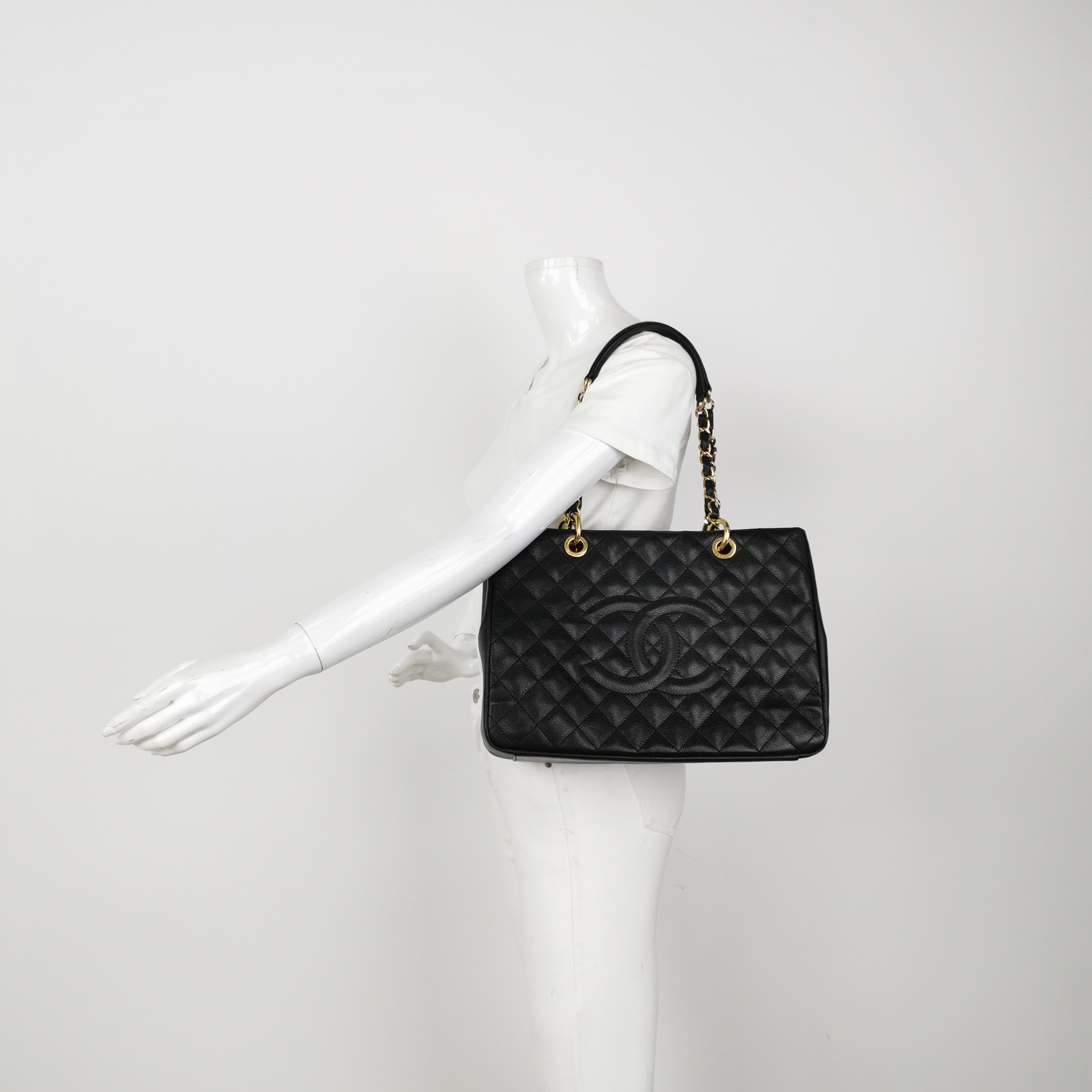 Chanel Grand Shopping Tote Quilted Caviar — alternate view