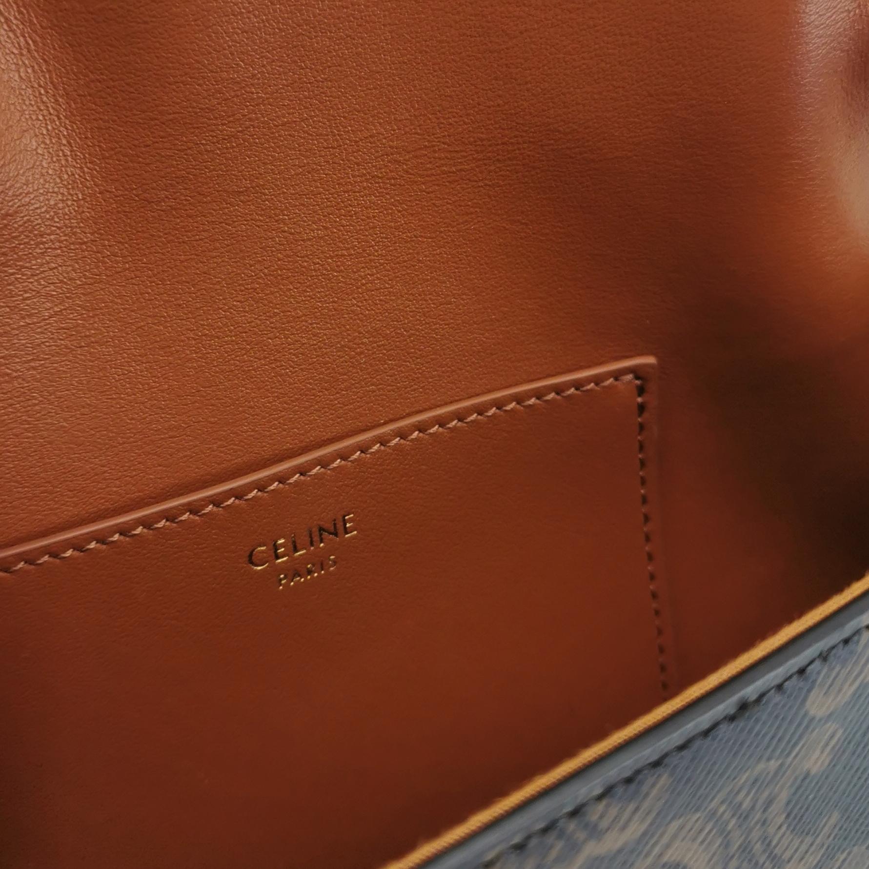 Celine Tabou Clutch with Strap Triomphe Coated Canvas — photo 8 of 14