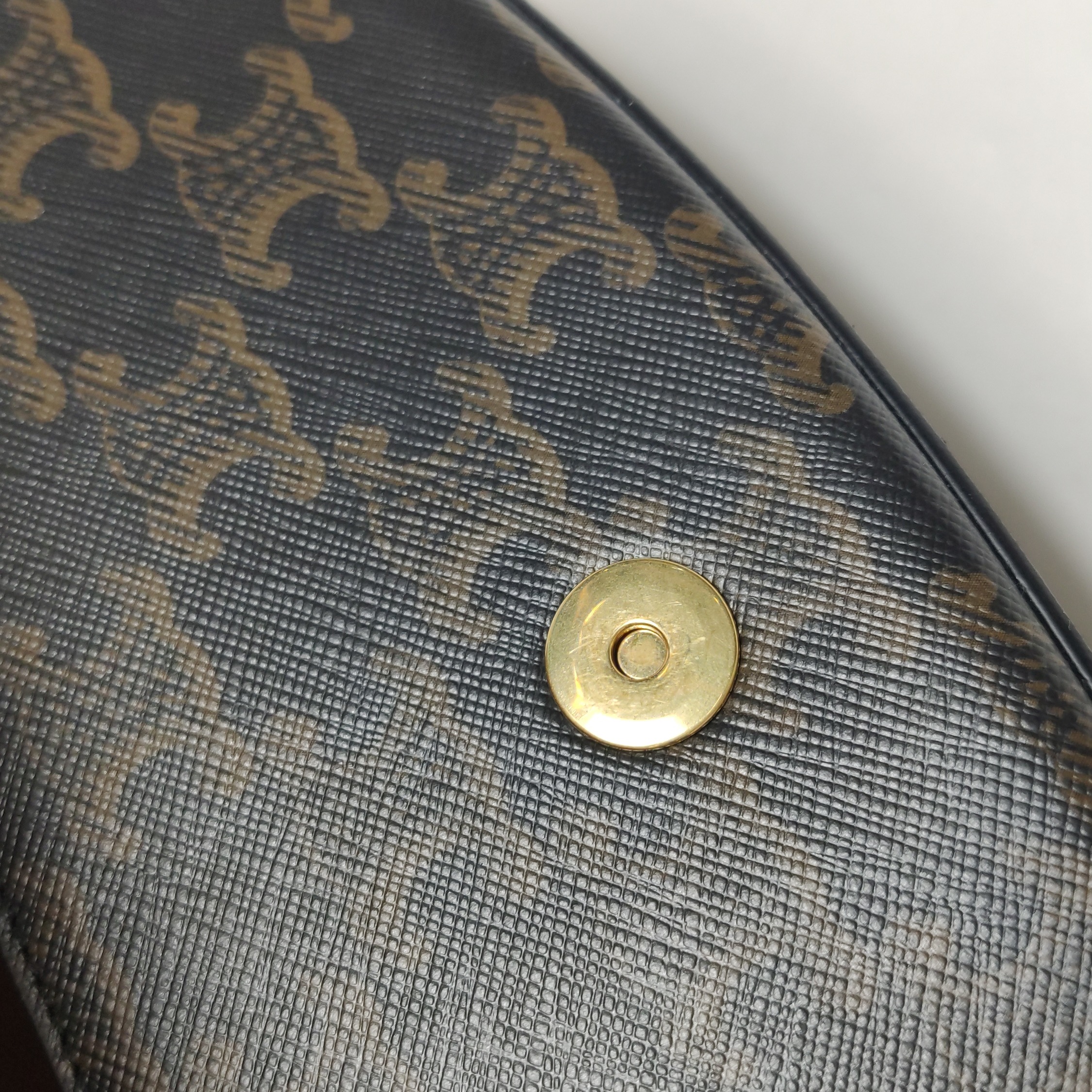 Celine Tabou Clutch with Strap Triomphe Coated Canvas — photo 13 of 14