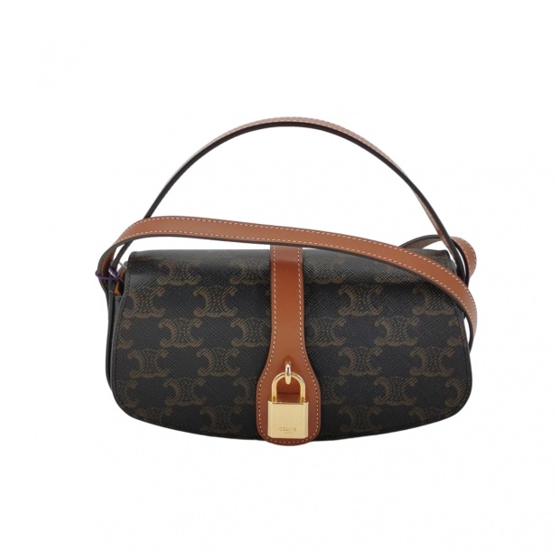 Celine Tabou Clutch with Strap Triomphe Coated Canvas — pre-owned, Vierlot