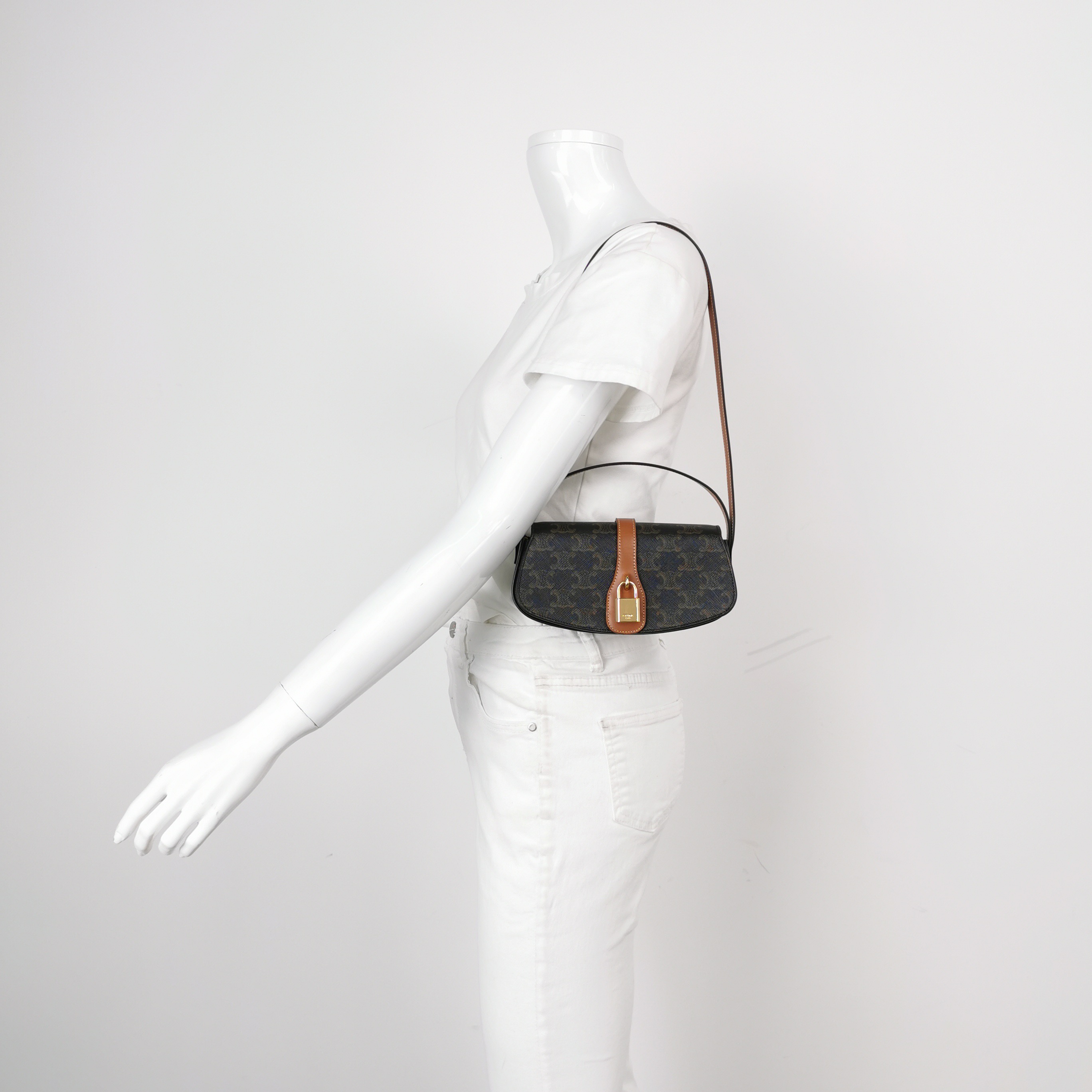 Celine Tabou Clutch with Strap Triomphe Coated Canvas — alternate view