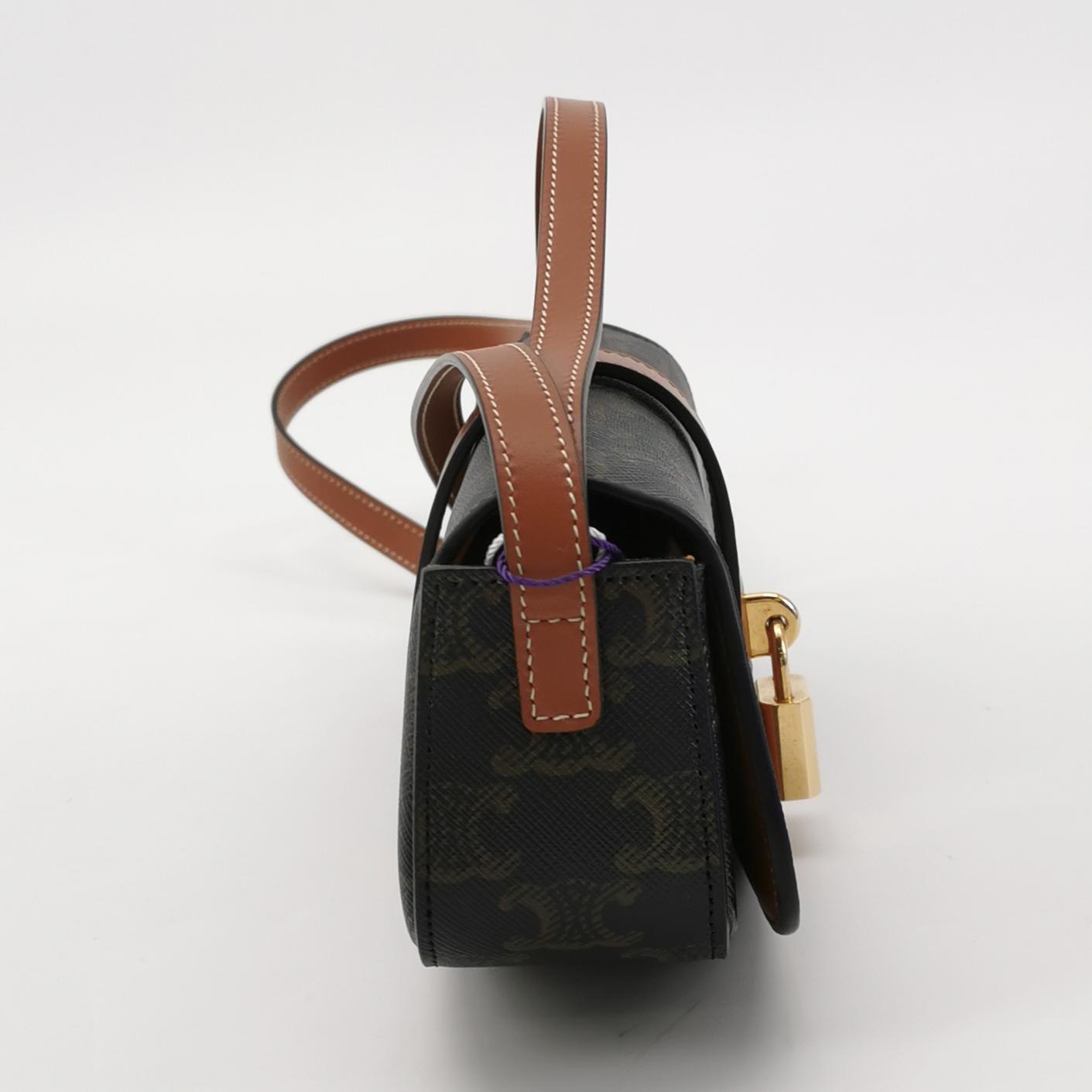 Celine Tabou Clutch with Strap Triomphe Coated Canvas — photo 4 of 13