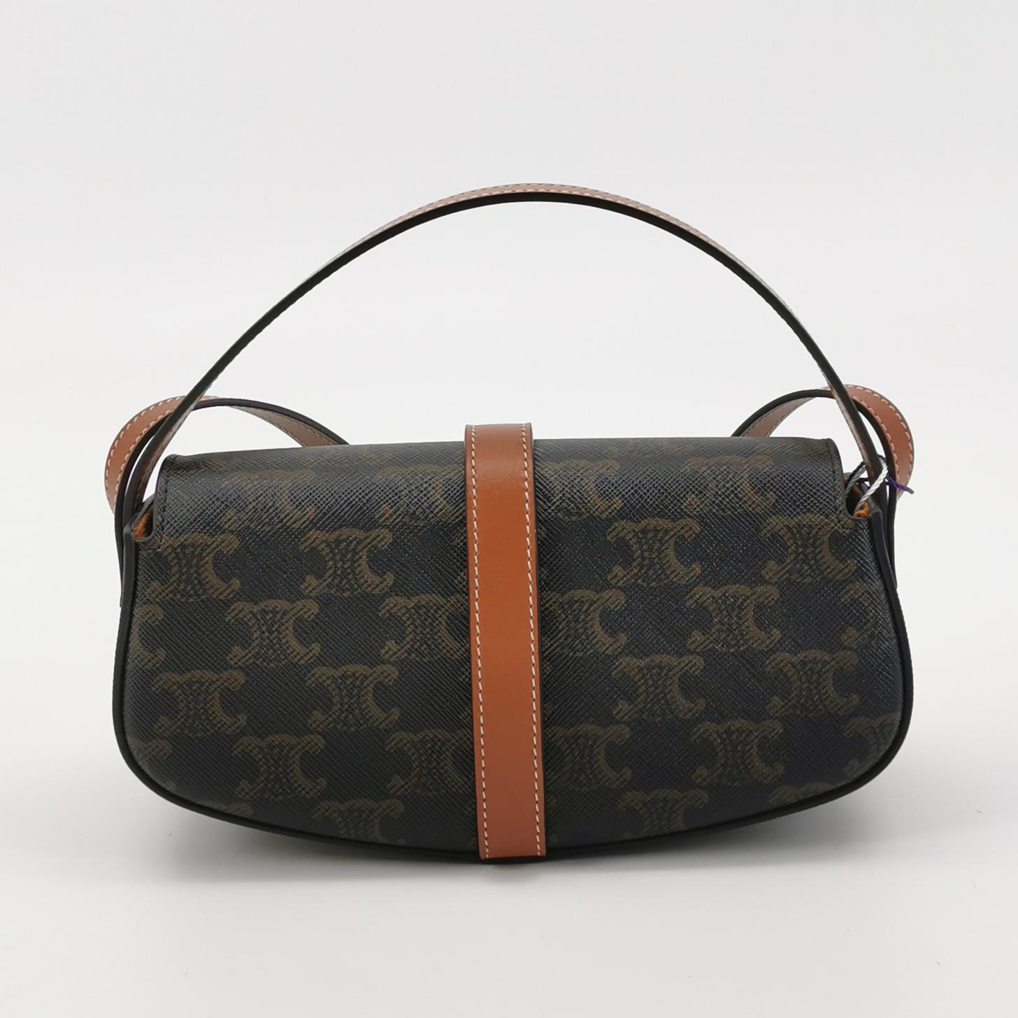 Celine Tabou Clutch with Strap Triomphe Coated Canvas — photo 3 of 13