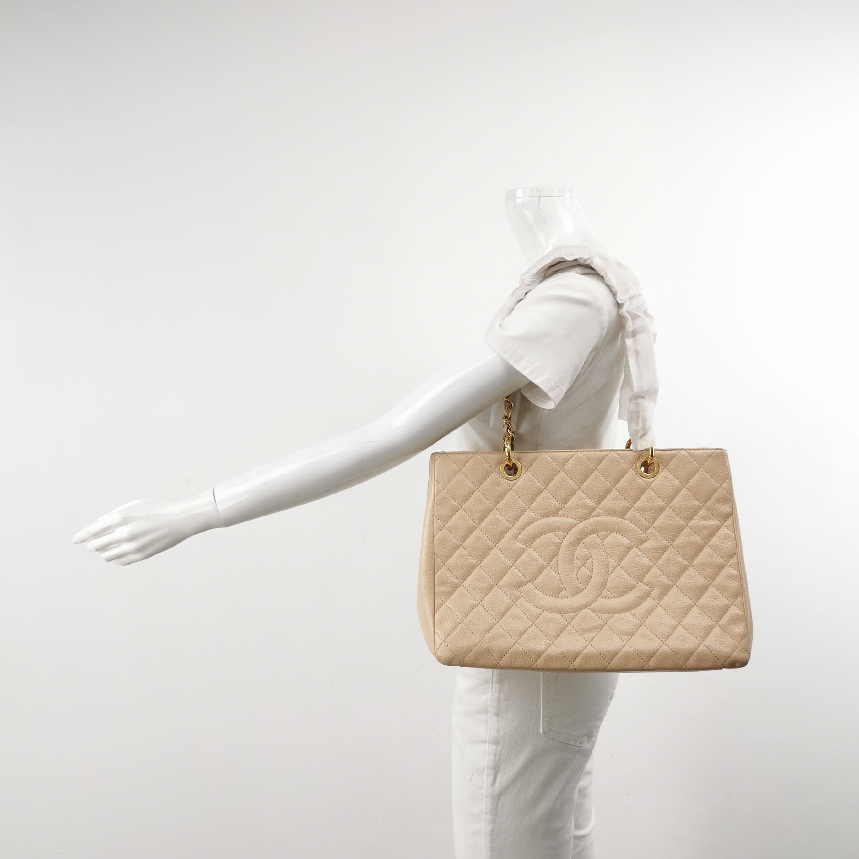 Chanel Grand Shopping Tote Quilted Caviar — alternate view