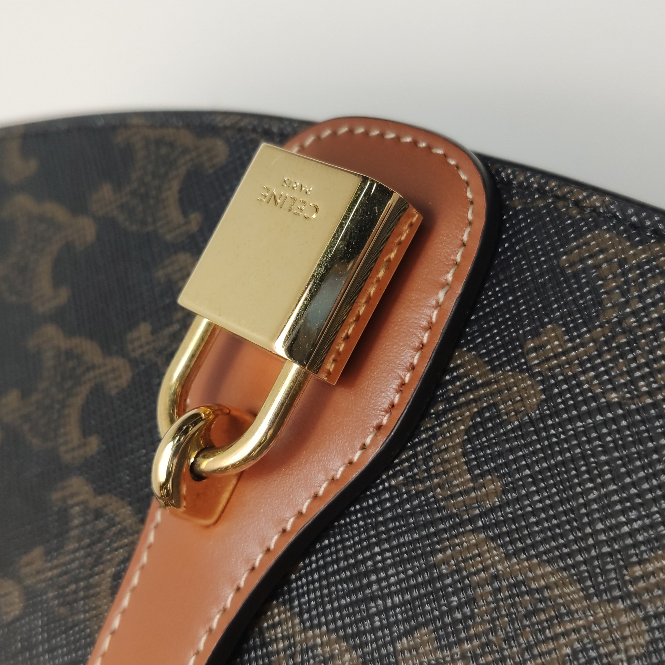 Celine Tabou Clutch with Strap Triomphe Coated Canvas — photo 12 of 13