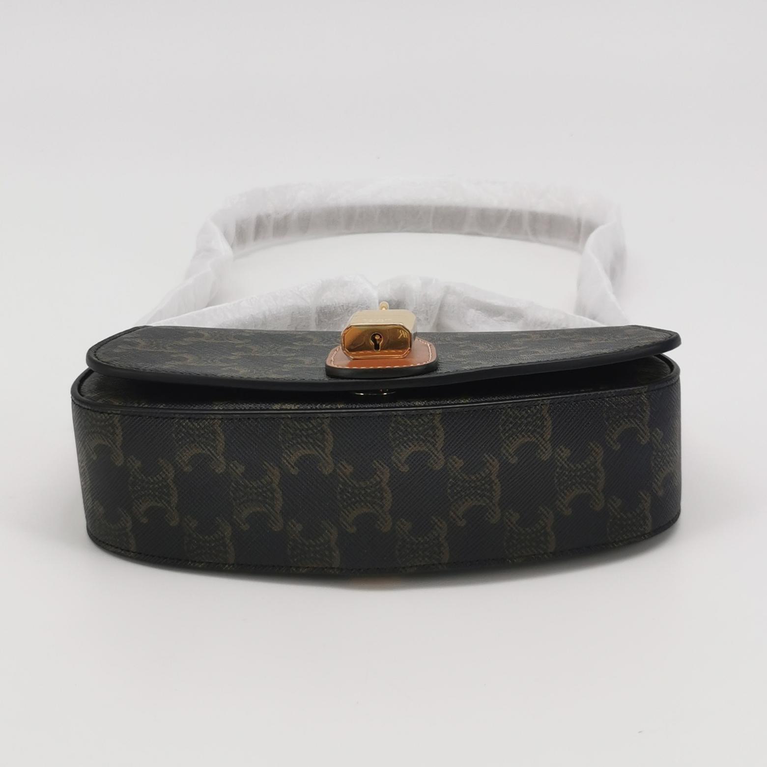 Celine Tabou Clutch with Strap Triomphe Coated Canvas — photo 6 of 12