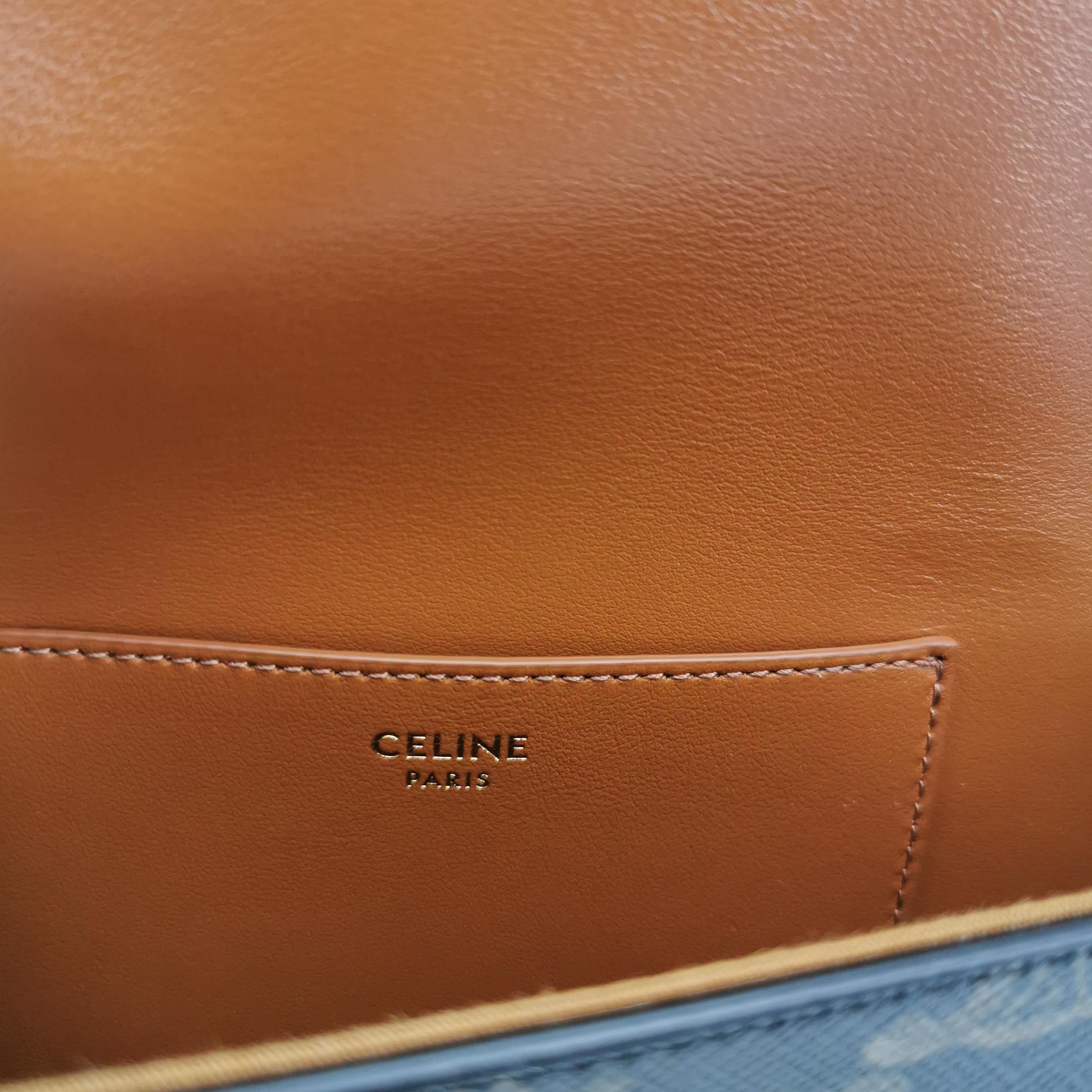 Celine Tabou Clutch with Strap Triomphe Coated Canvas — photo 8 of 12