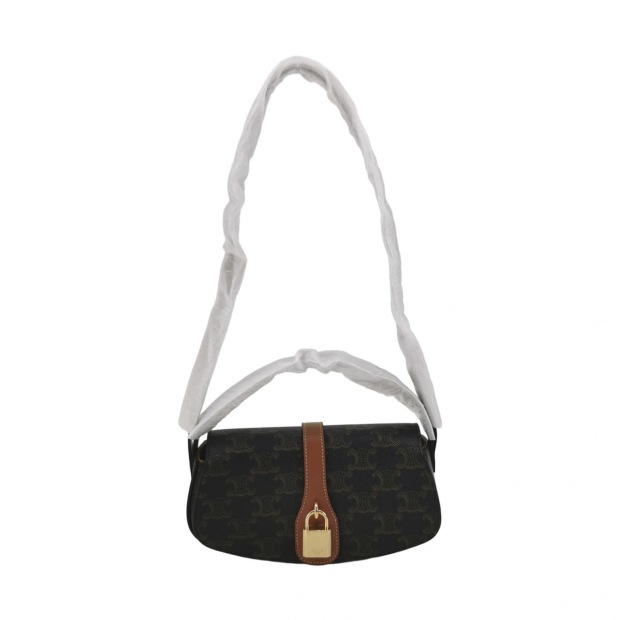 Celine Tabou Clutch with Strap Triomphe Coated Canvas — pre-owned, Vierlot