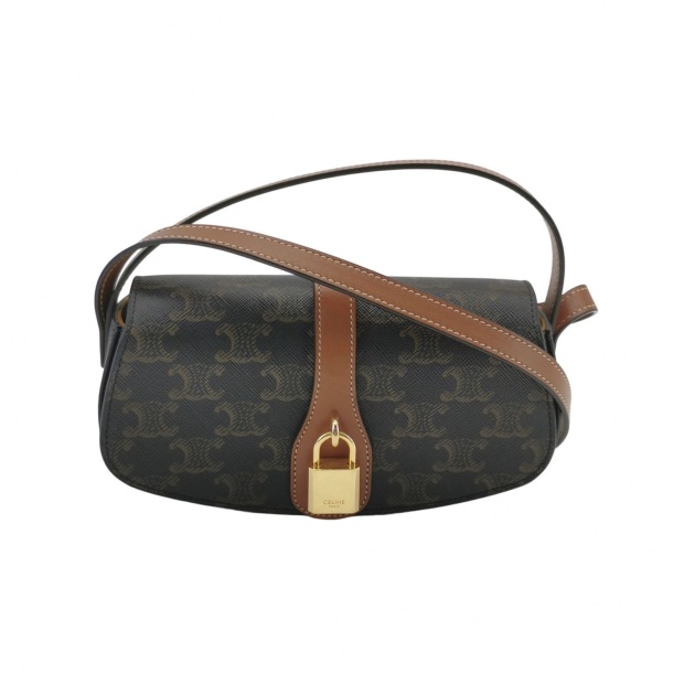 Celine Tabou Clutch with Strap Triomphe Coated Canvas — pre-owned, Vierlot