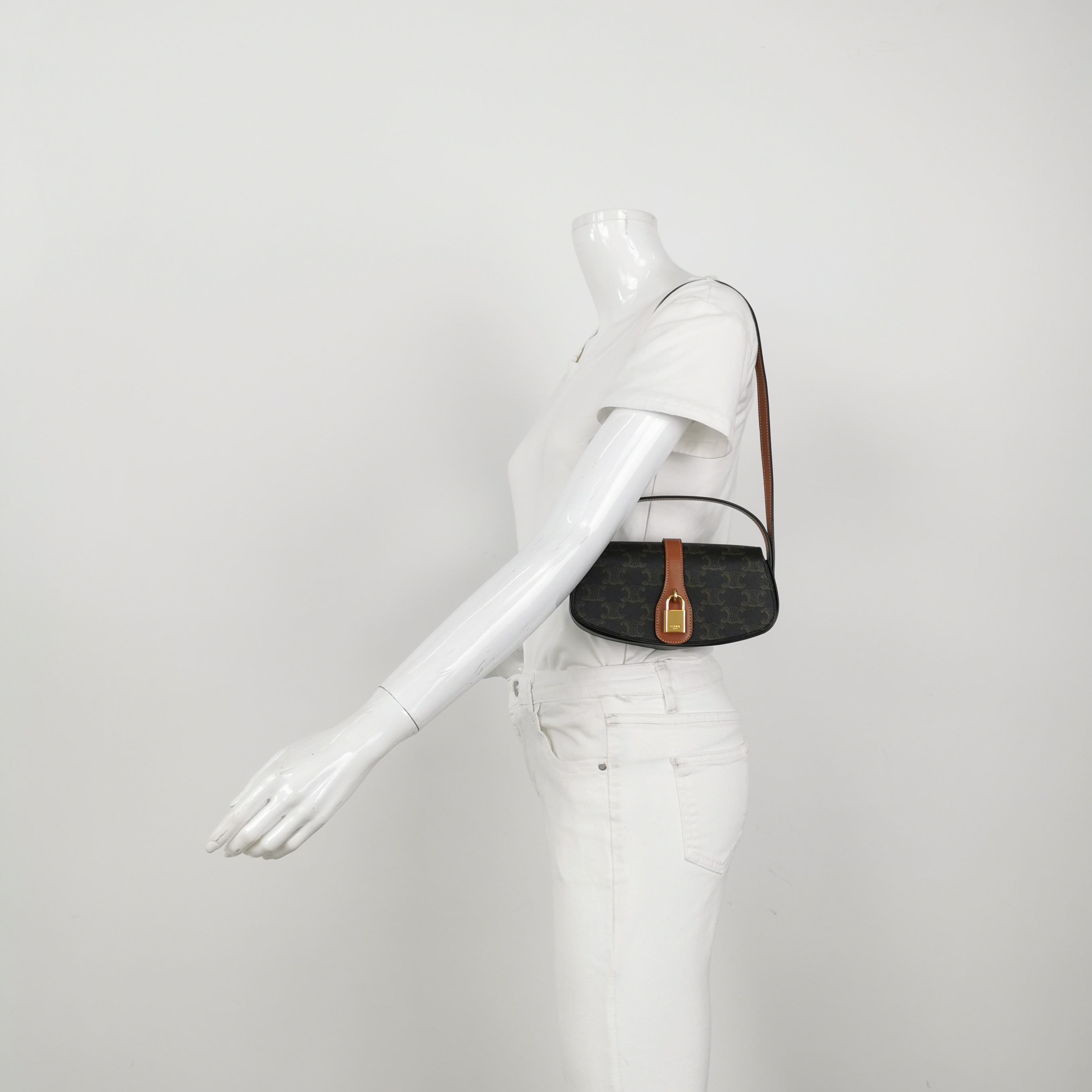 Celine Tabou Clutch with Strap Triomphe Coated Canvas — alternate view