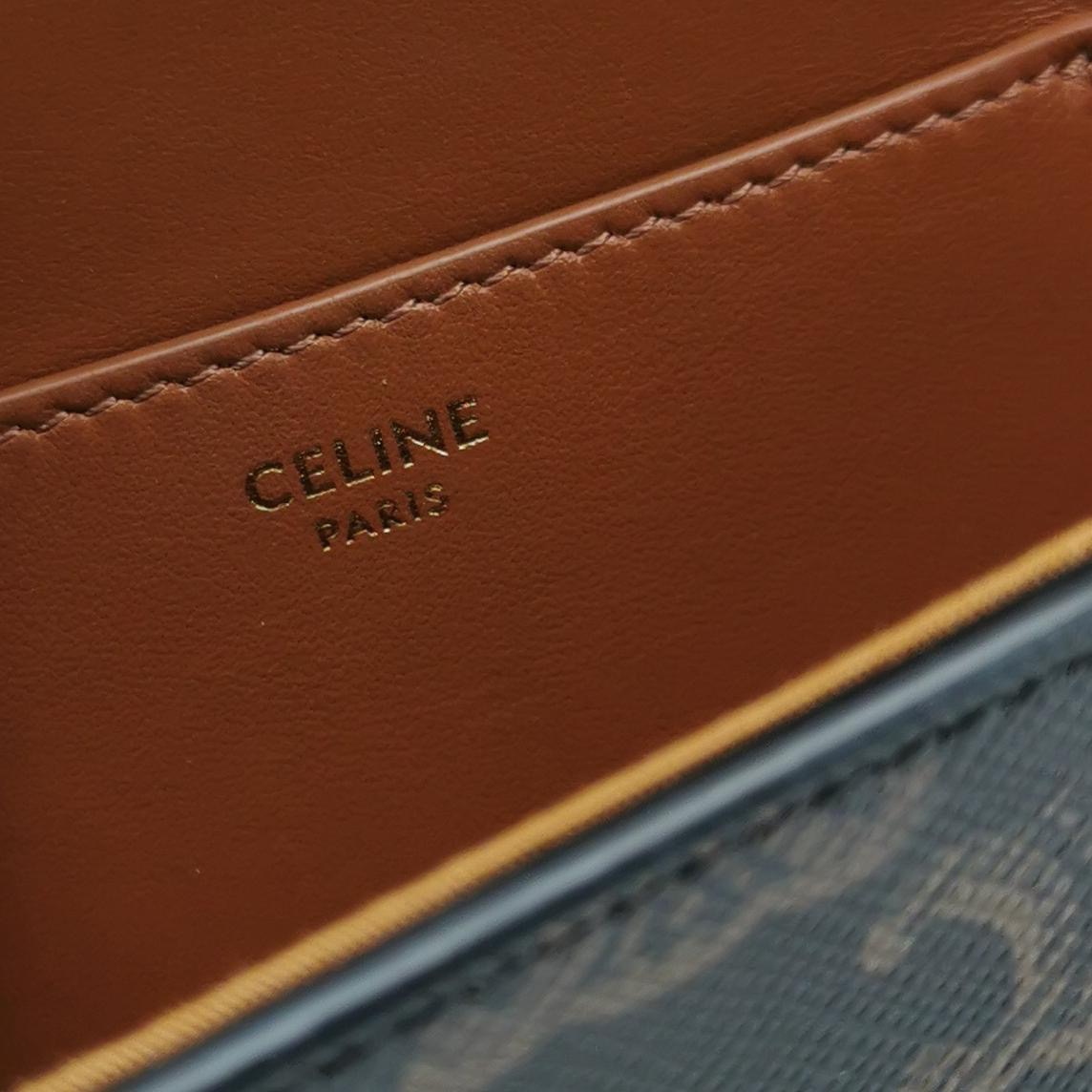 Celine Tabou Clutch with Strap Triomphe Coated Canvas — photo 8 of 14