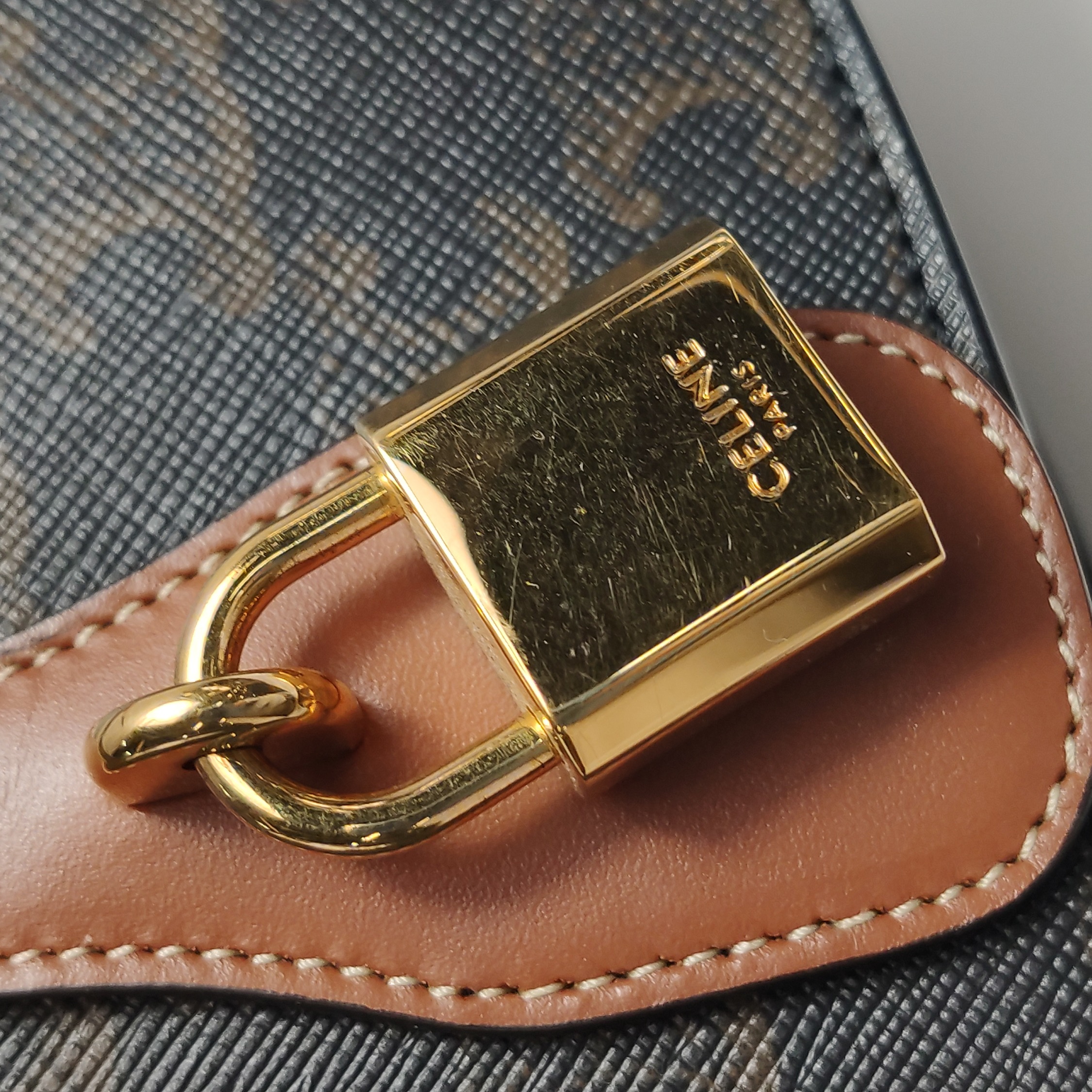 Celine Tabou Clutch with Strap Triomphe Coated Canvas — photo 11 of 14