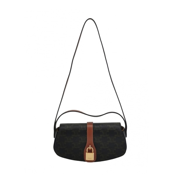 Celine Tabou Clutch with Strap Triomphe Coated Canvas — pre-owned, Vierlot