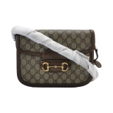 Gucci Horsebit 1955 Shoulder Bag GG Coated Canvas with Leather — thumbnail 1