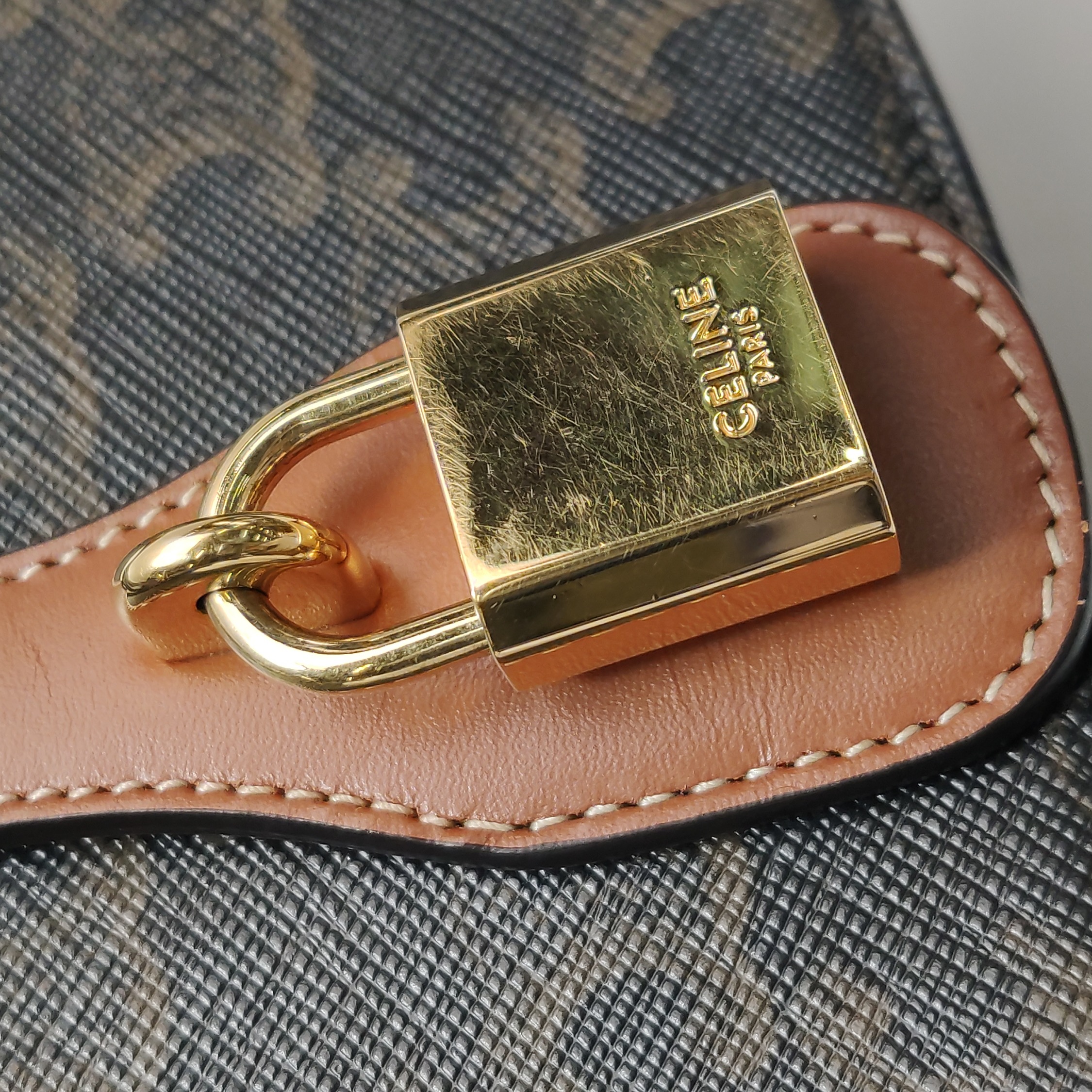 Celine Tabou Clutch with Strap Triomphe Coated Canvas — photo 10 of 13