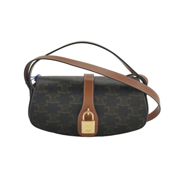 Celine Tabou Clutch with Strap Triomphe Coated Canvas — pre-owned, Vierlot
