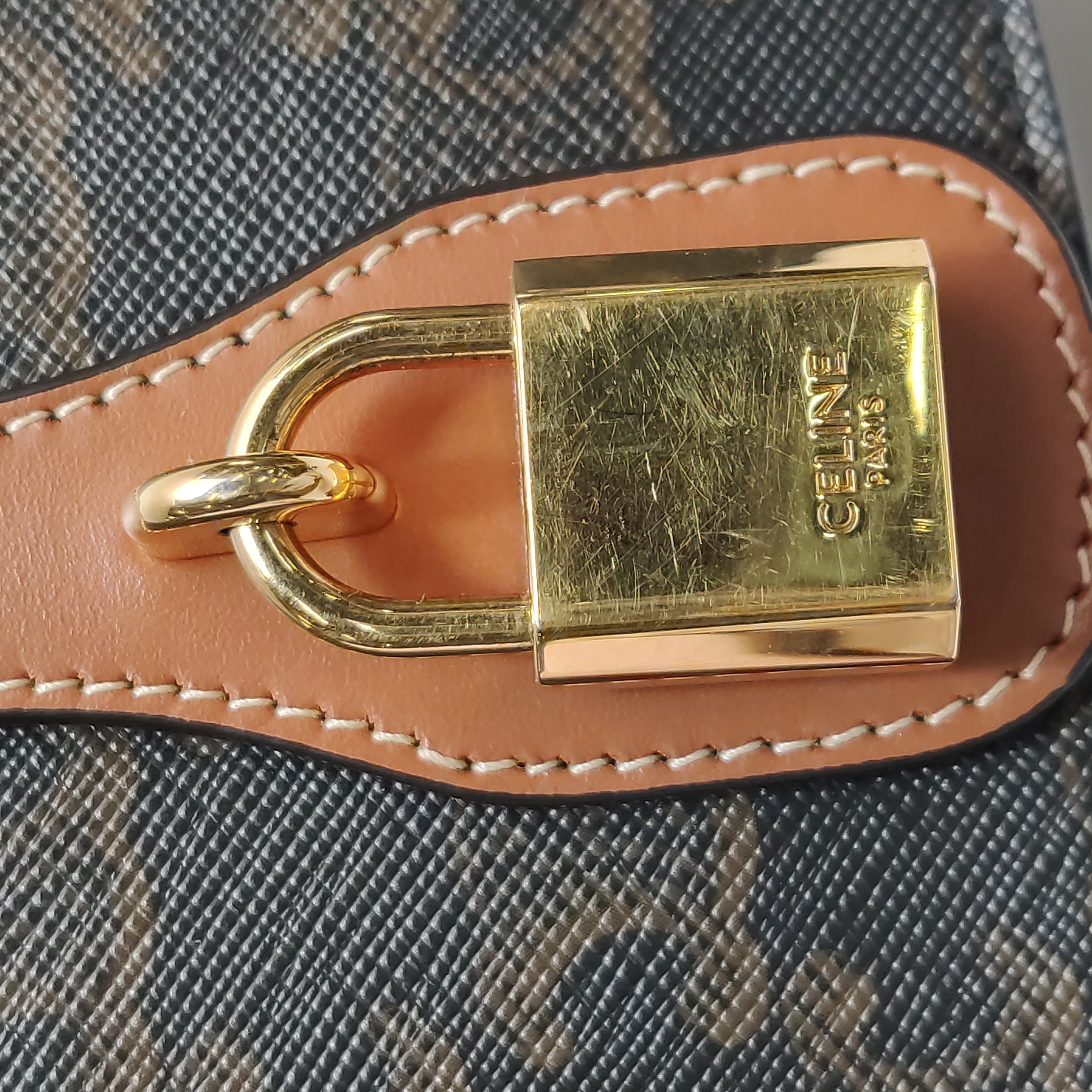 Celine Tabou Clutch with Strap Triomphe Coated Canvas — photo 9 of 14