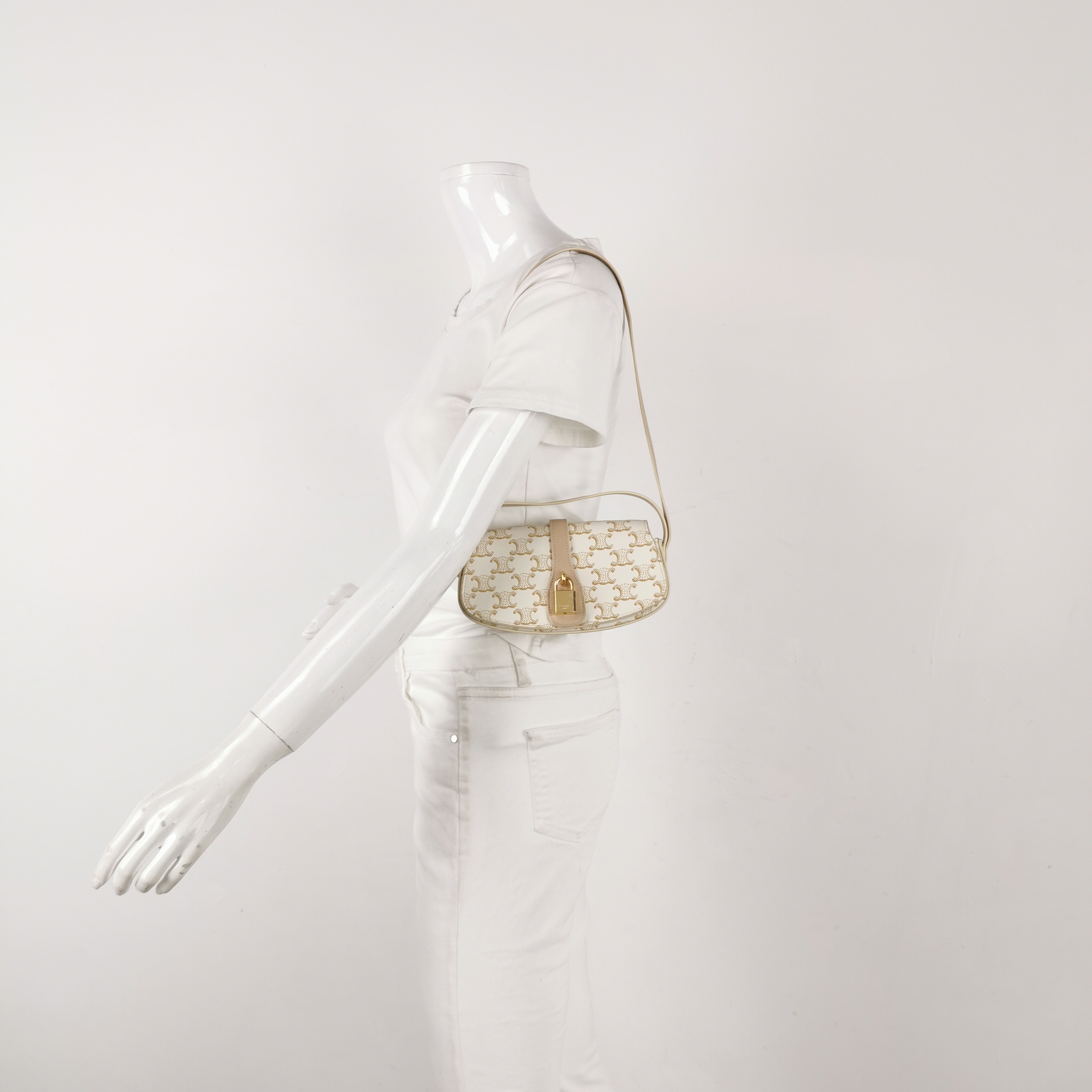 Celine Tabou Clutch with Strap Triomphe Coated Canvas — alternate view