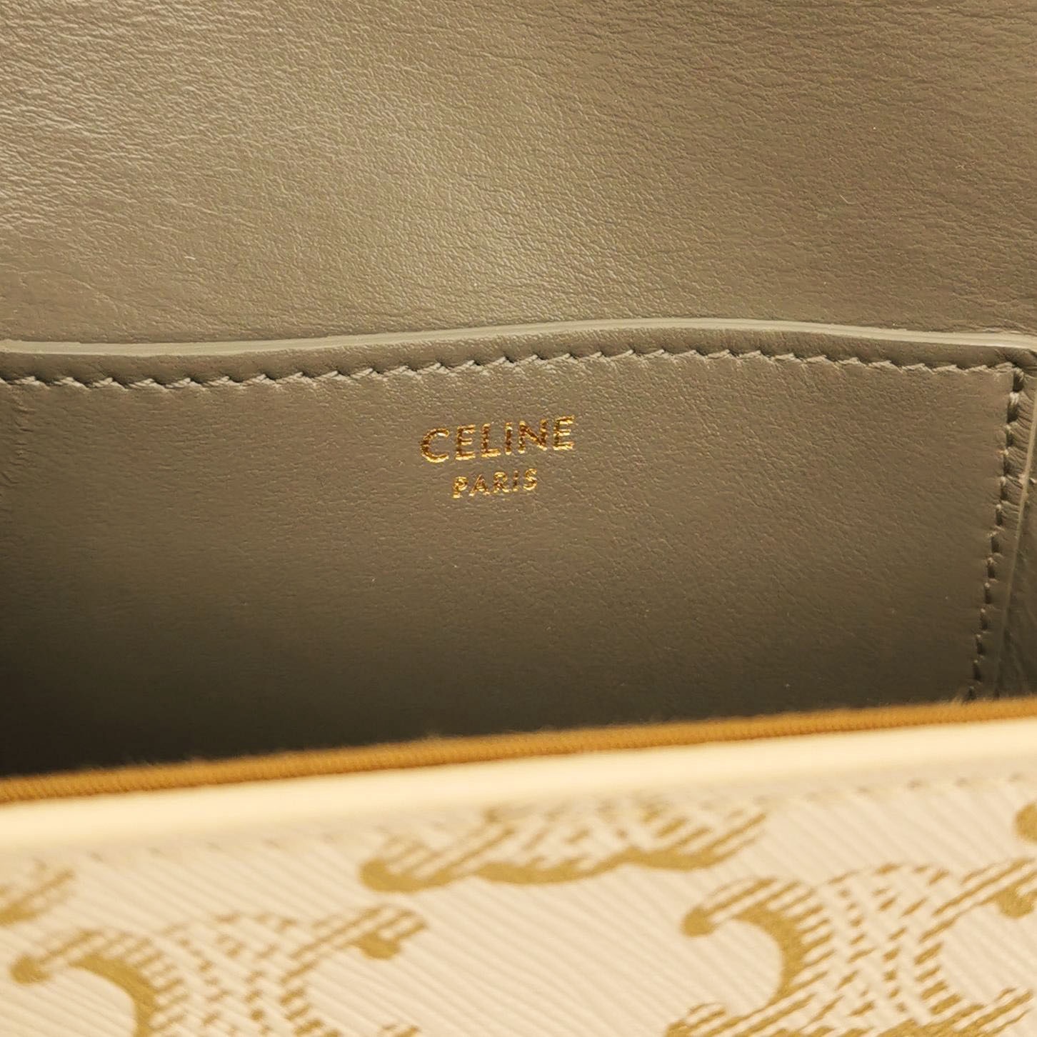 Celine Tabou Clutch with Strap Triomphe Coated Canvas — photo 8 of 14