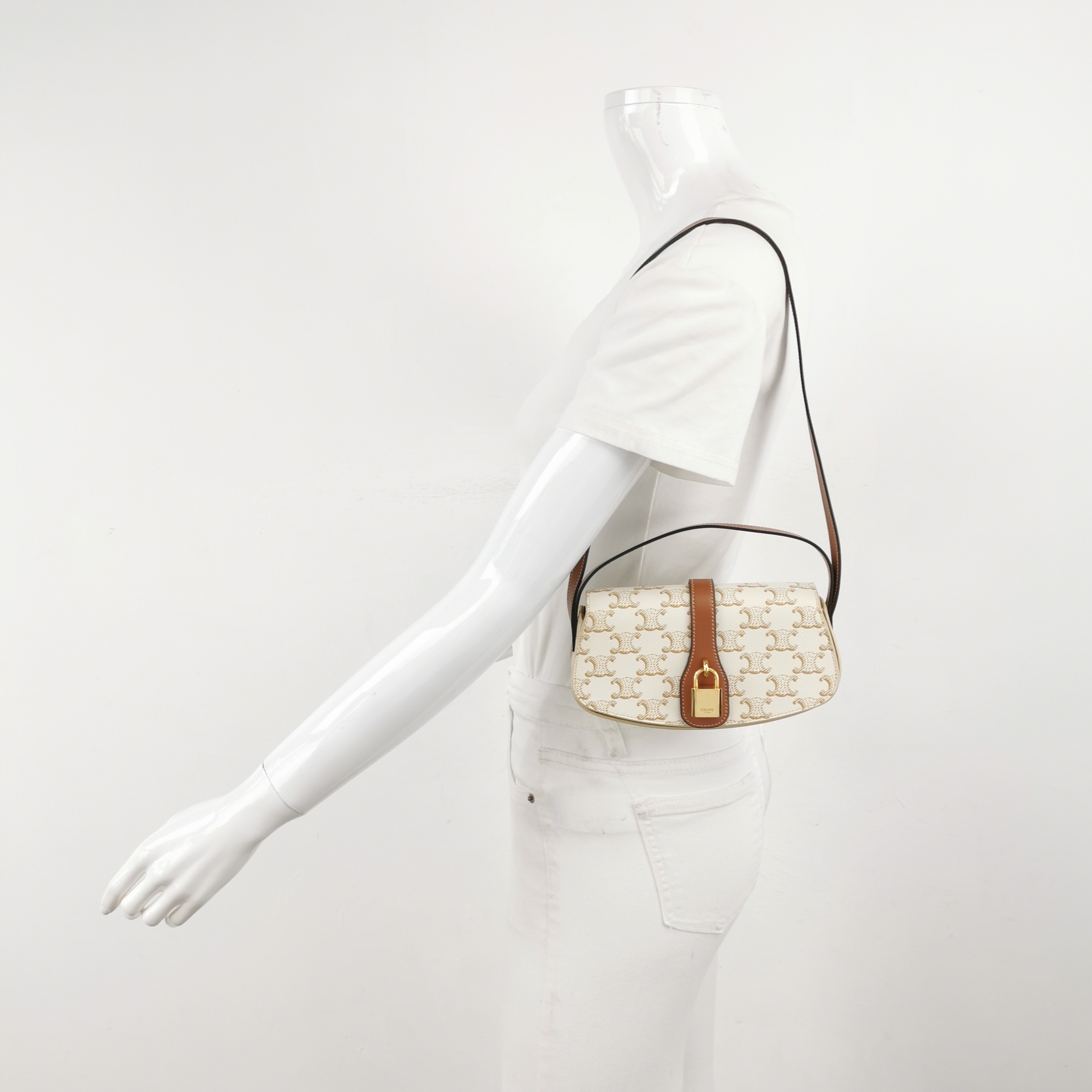 Celine Tabou Clutch with Strap Triomphe Coated Canvas — alternate view
