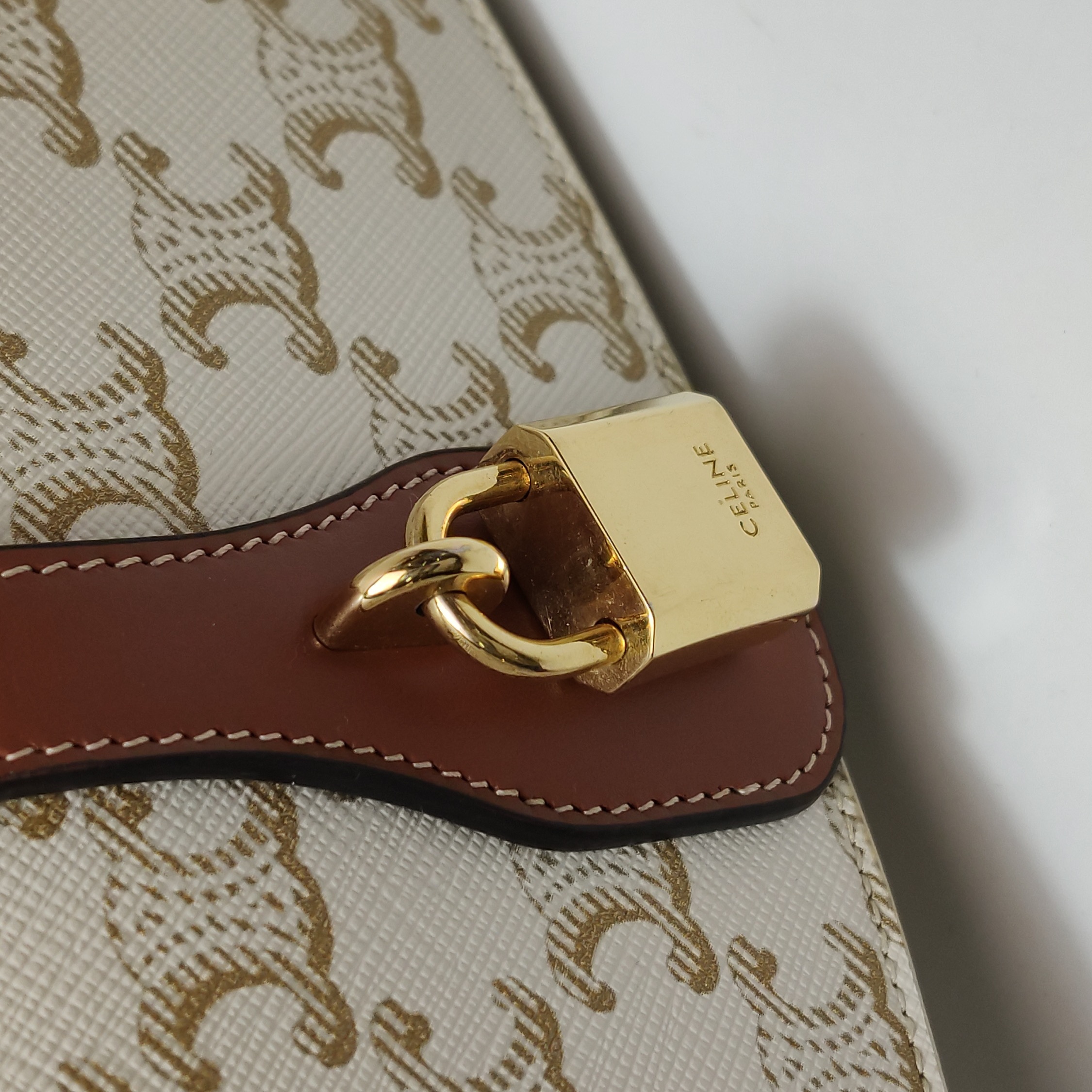 Celine Tabou Clutch with Strap Triomphe Coated Canvas — photo 10 of 13